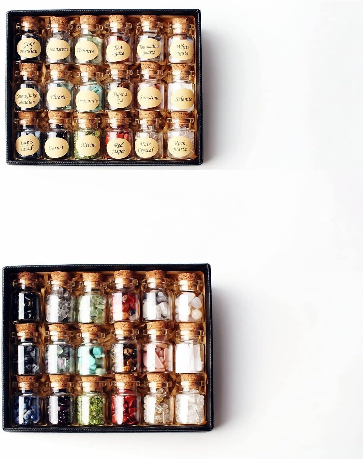 Natural Crystal Stones 18Pcs Meditation Set with Box
