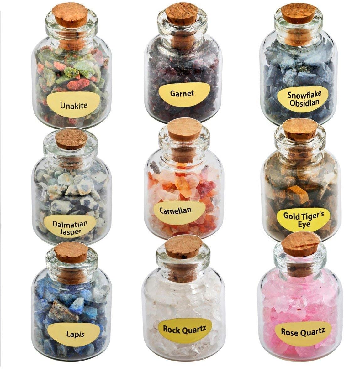 Mookaitedecor Healing Crystal Bundle with Wishing Bottles and Amethyst Stones