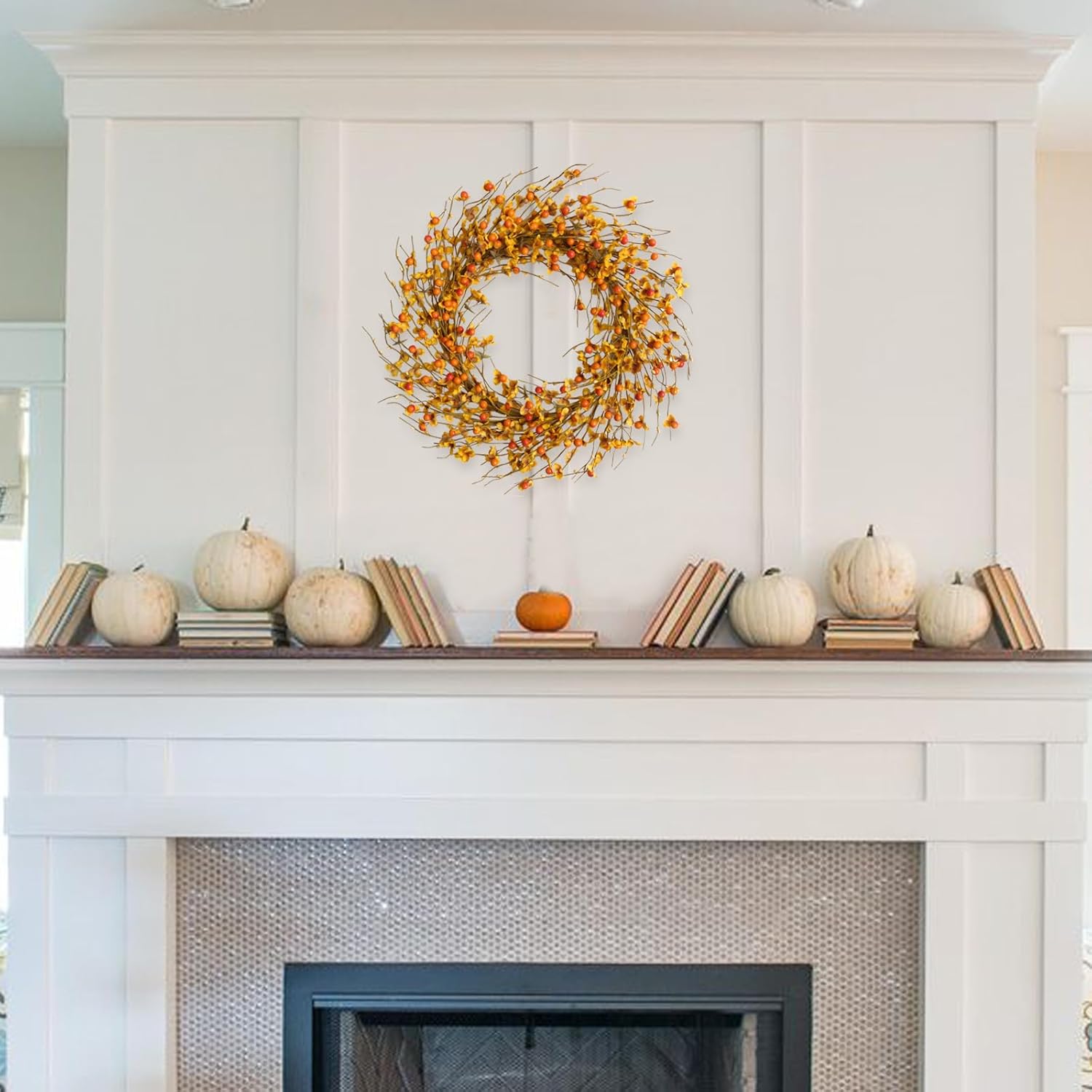 18 Inch Fall Berries Flower Wreath for Front Door