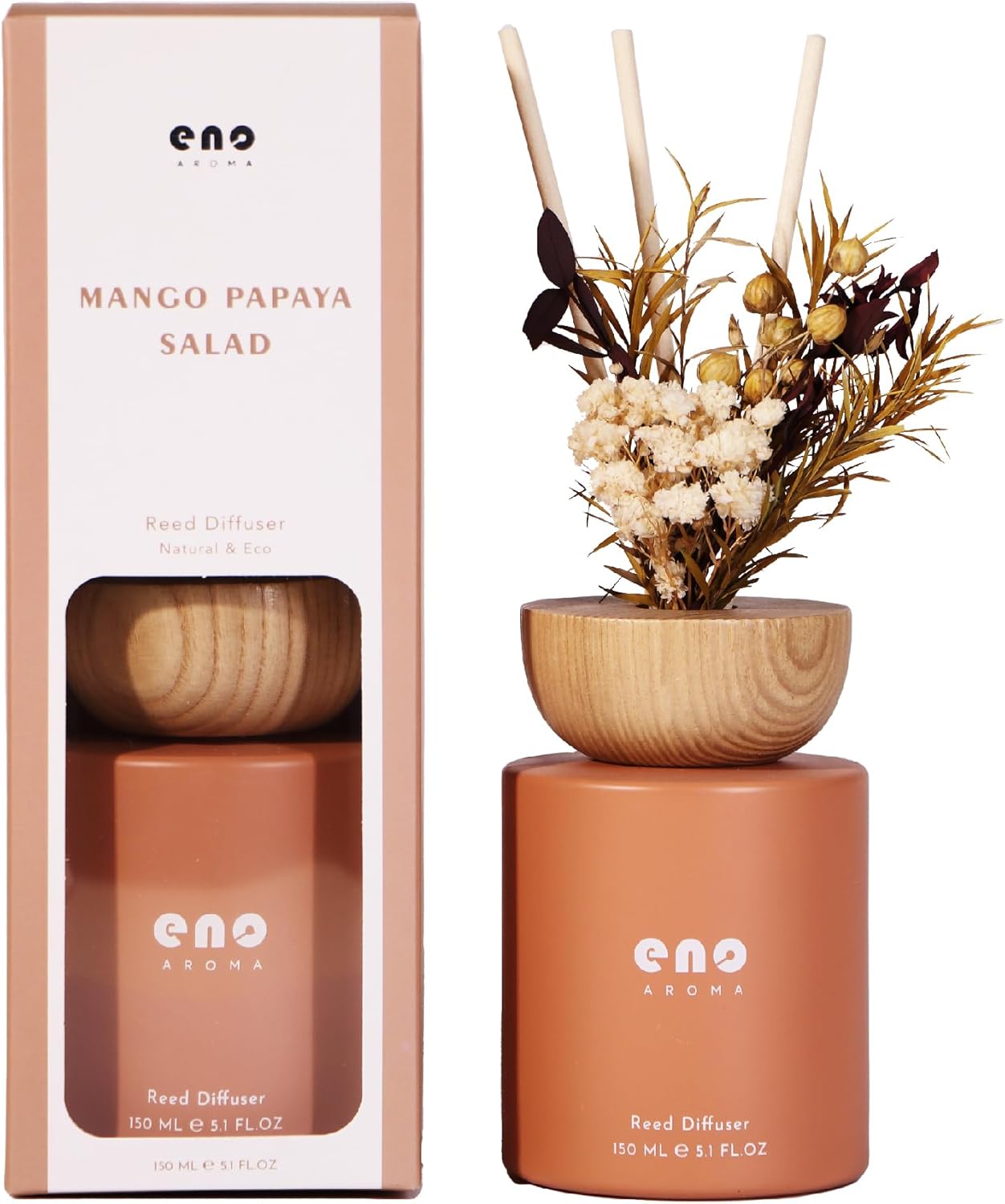 SOXCOMFY Reed Diffuser Set with Dried Flowers