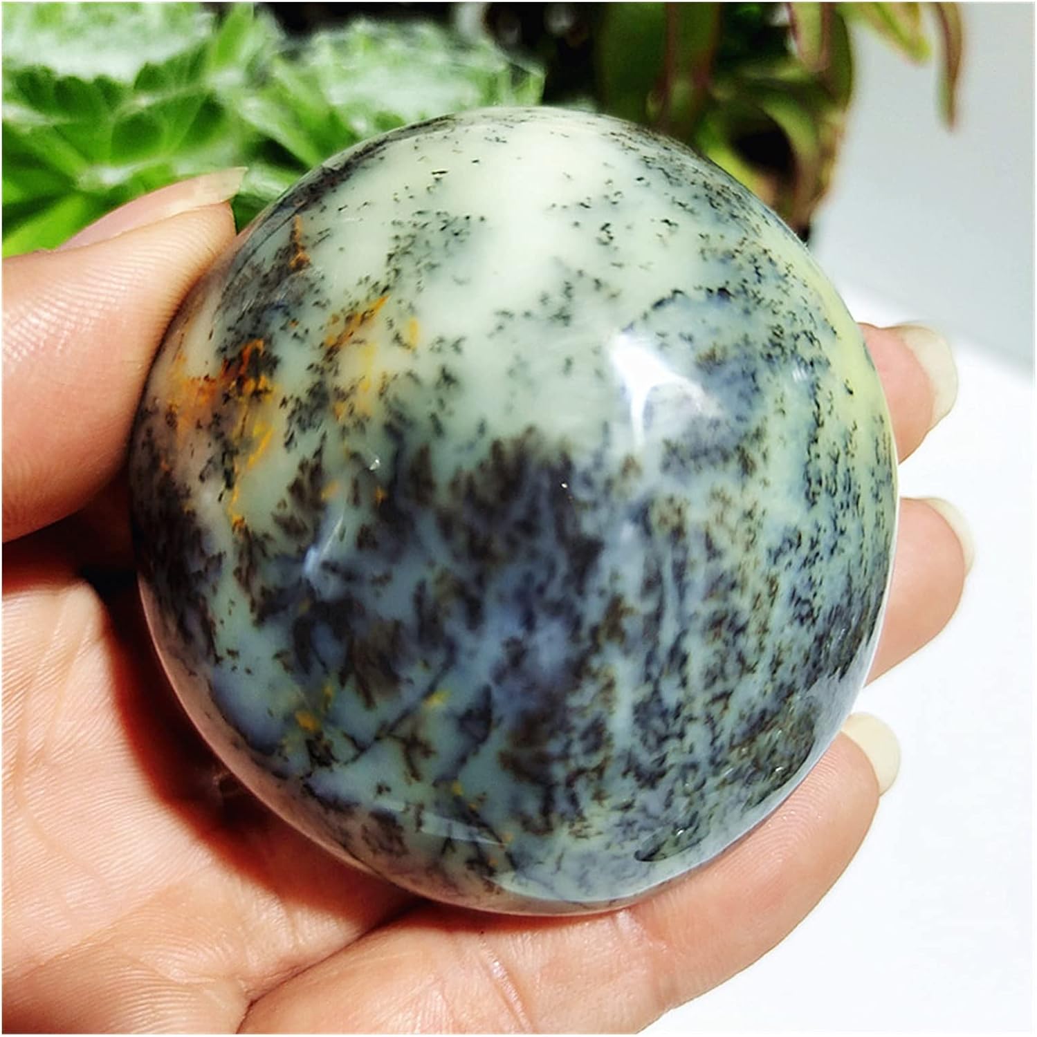 FIDEMM Natural Dendritic Opal Stones for Feng Shui and Healing