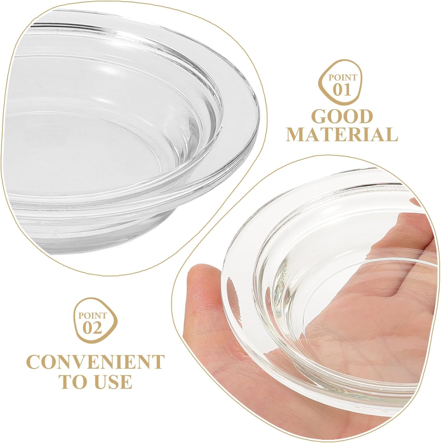 2Pcs Replacement Wax Warmer Glass Dish for Home Office Meditation