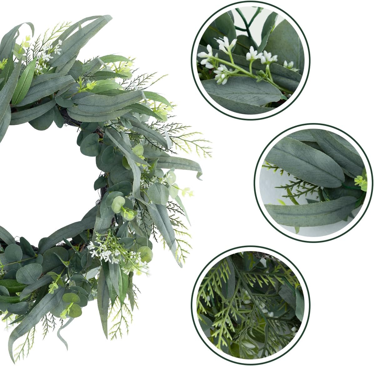 Seasons 22 Inch Eucalyptus Wreath for Front Door