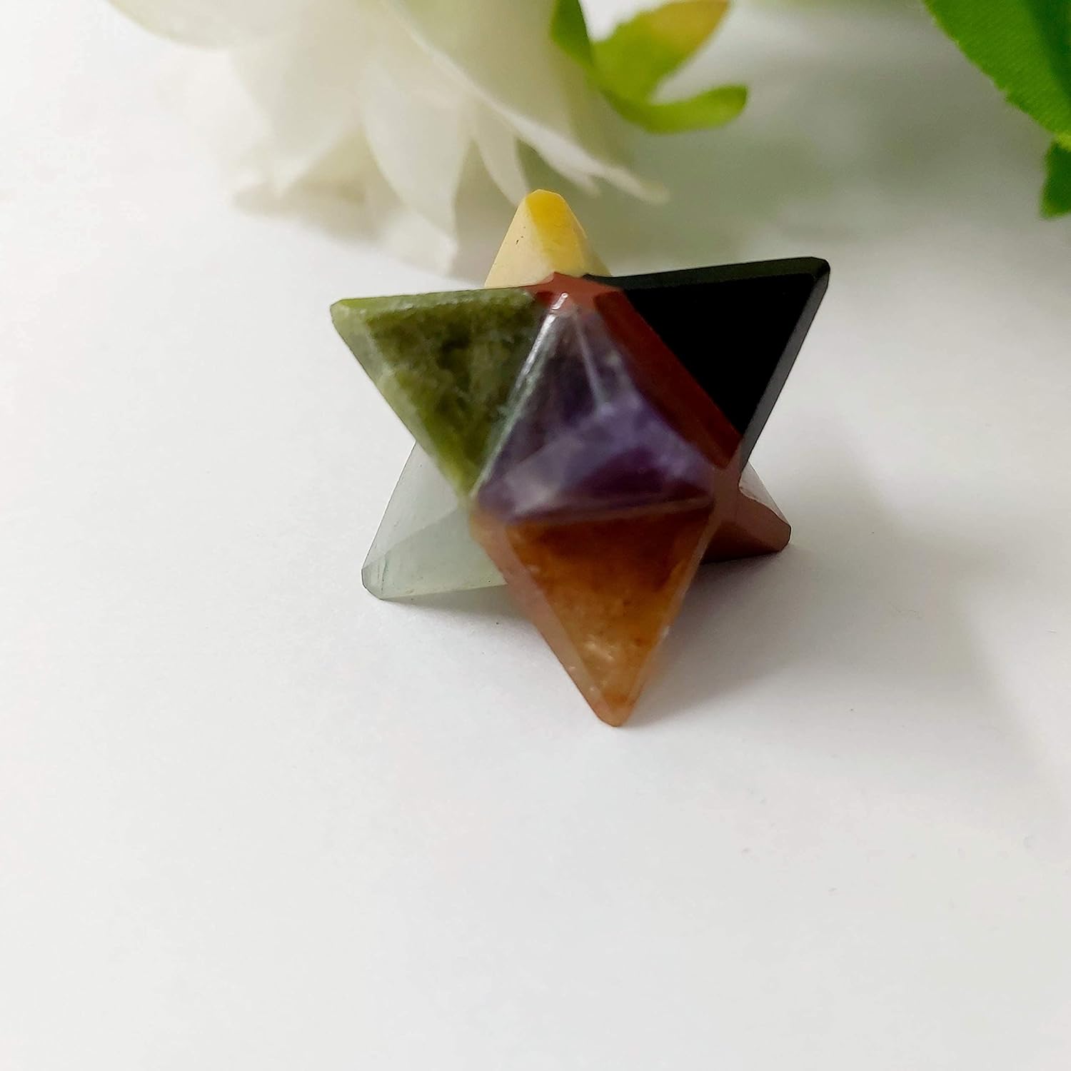PYOR Seven Chakra Crystal Tree and Merkaba Star