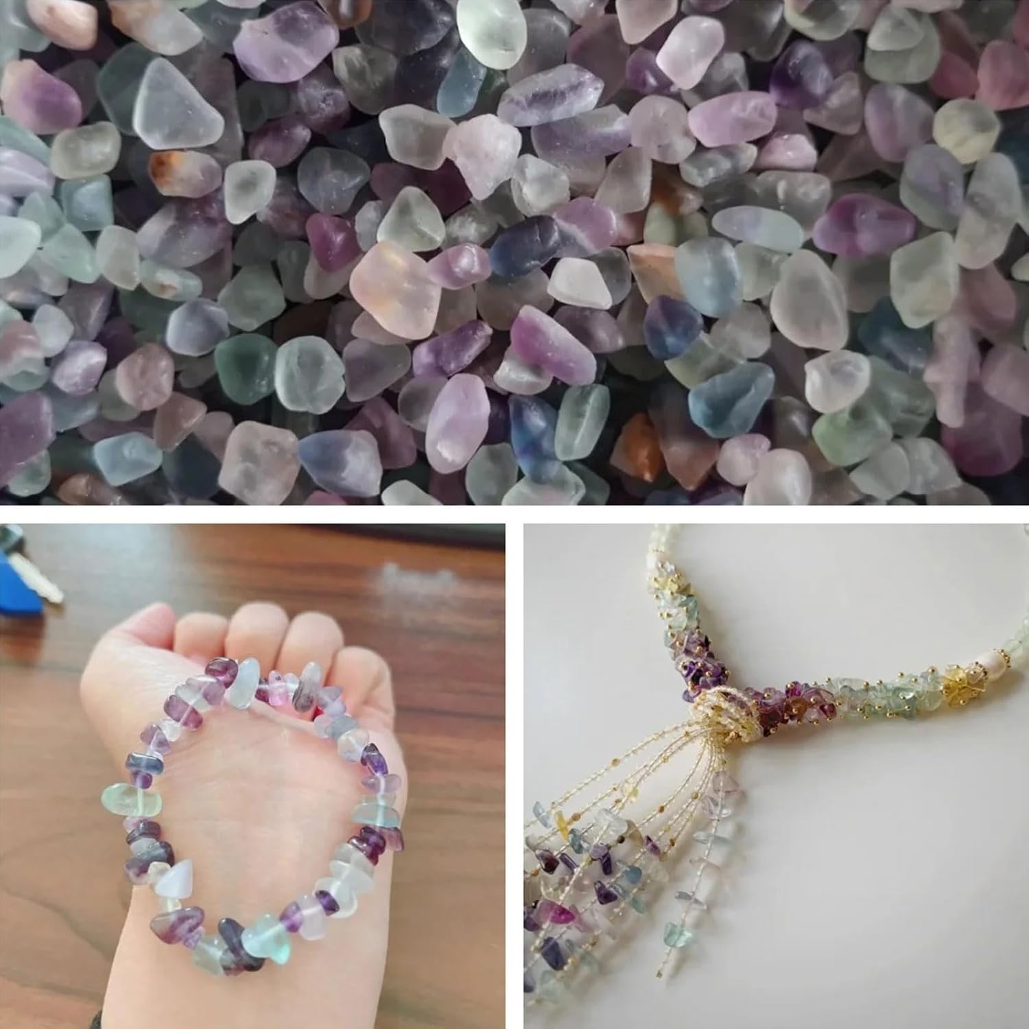 Rainbow Fluorite Tumbled Chips Healing Stones 22lb