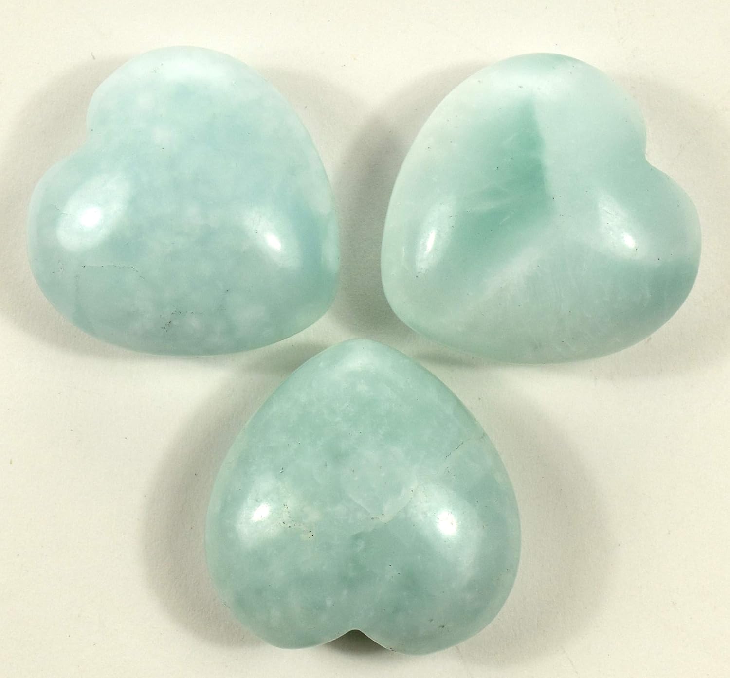 Blue Aquamarine Puffy Heart Crystal Specimens 2PCS