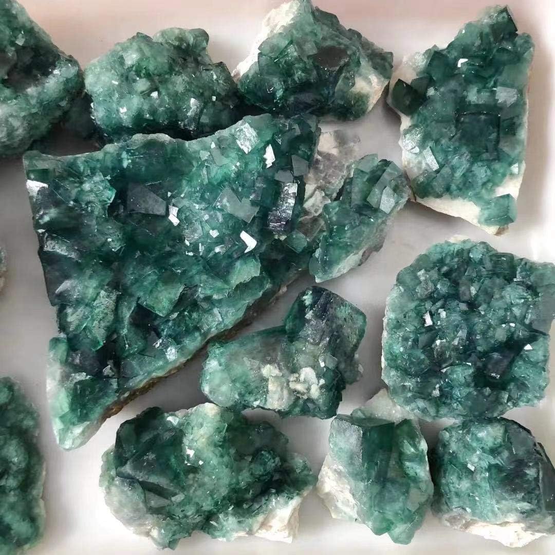 1pc 1000g-1200g Green Fluorite Geode Crystal Mineral Specimen Cluster