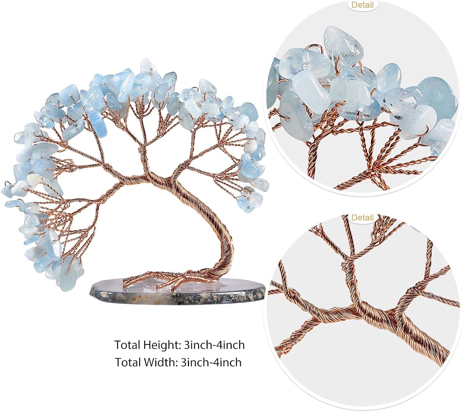 Rockcloud Natural Crystals Stones Table Decor for Home Office