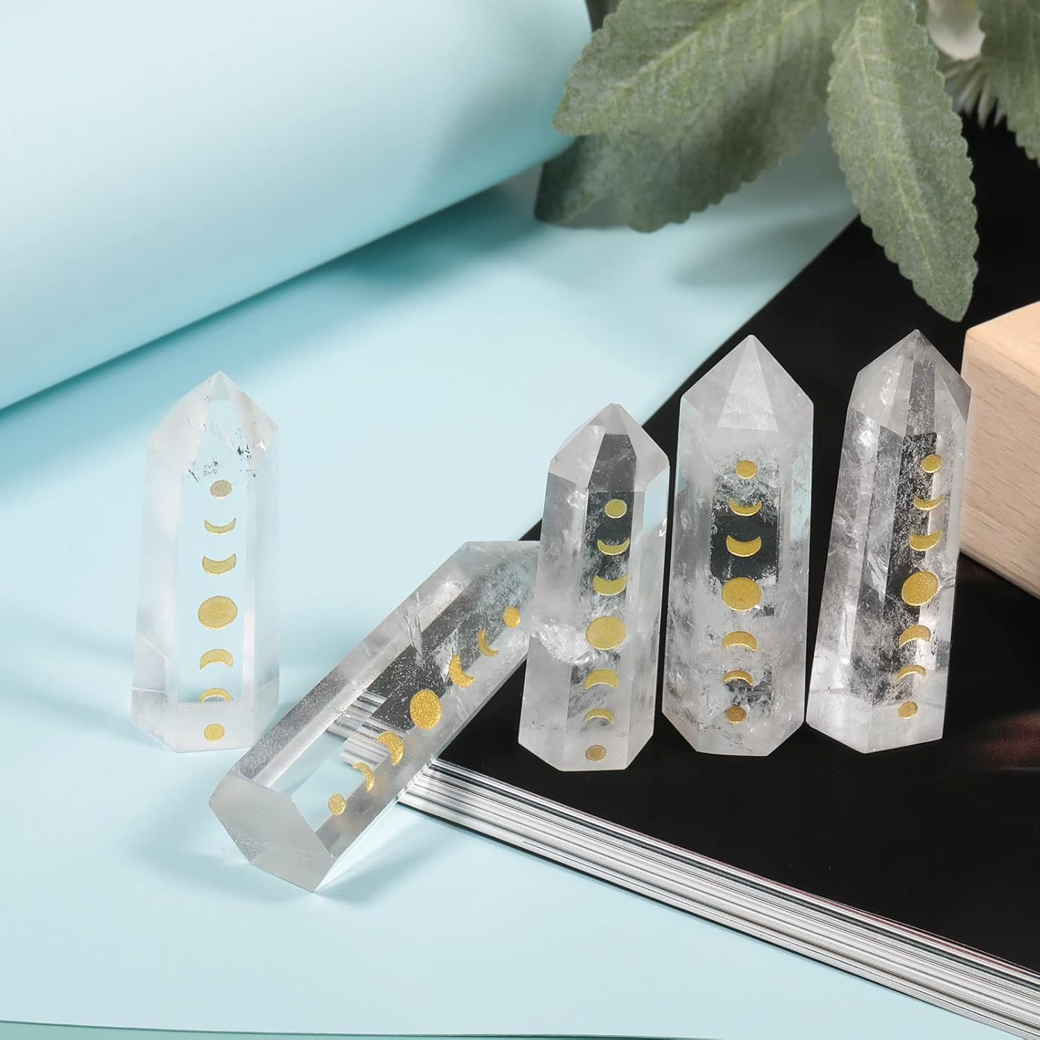 Rockcloud Moon Phase Crystal Wands Set of 3