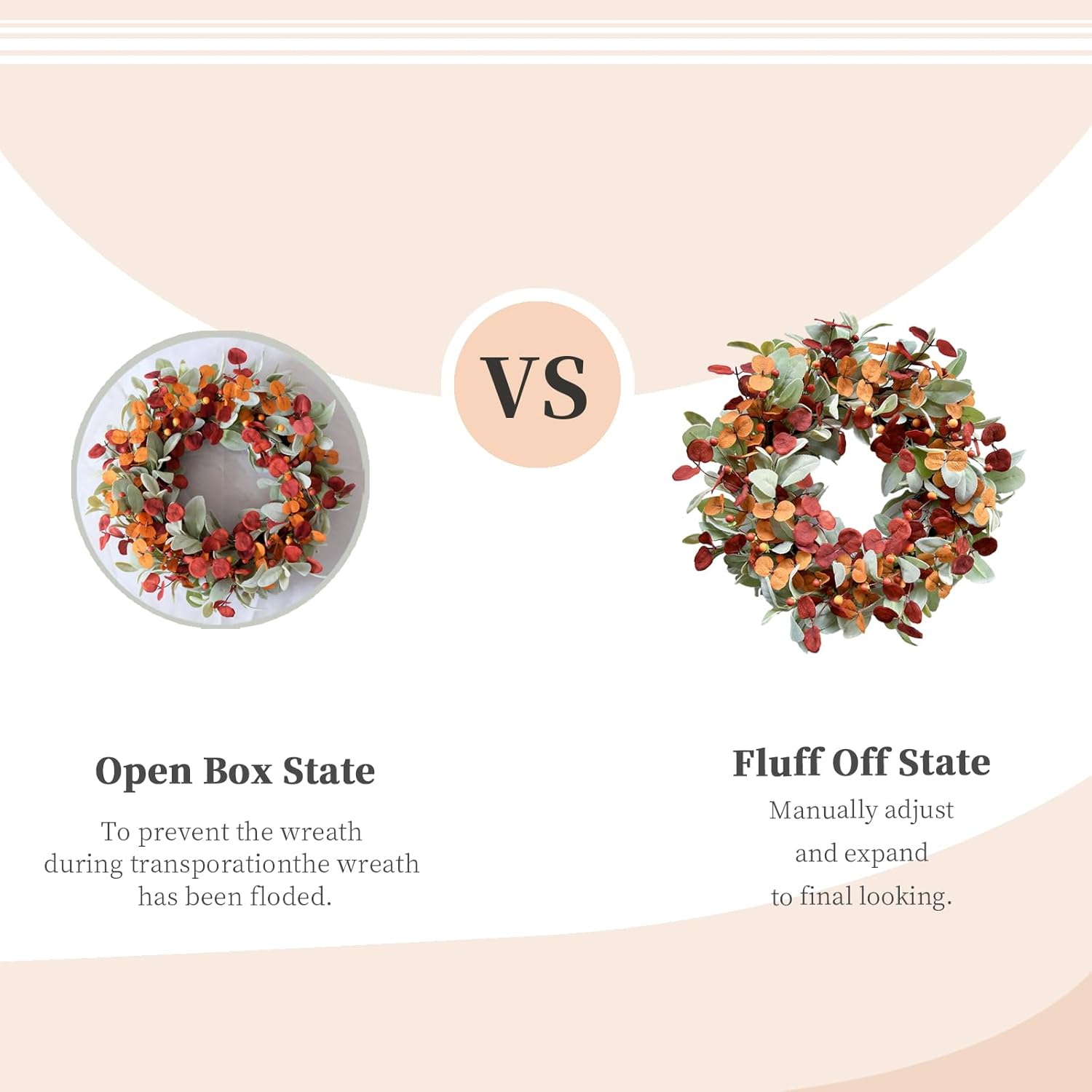 CIR OASES Artificial Fall Wreath for Front Door