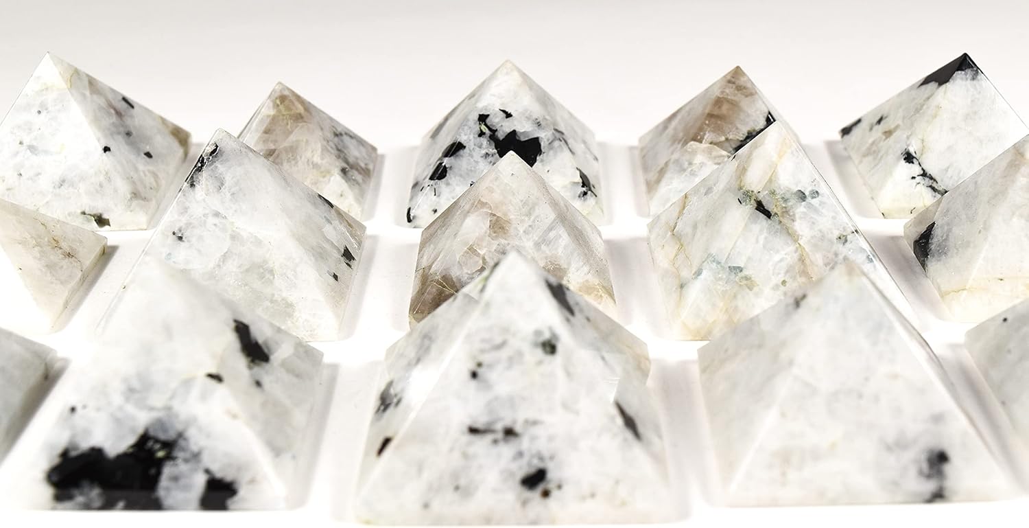 HQRP Rainbow Moonstone Pyramid Natural Decor Specimen India