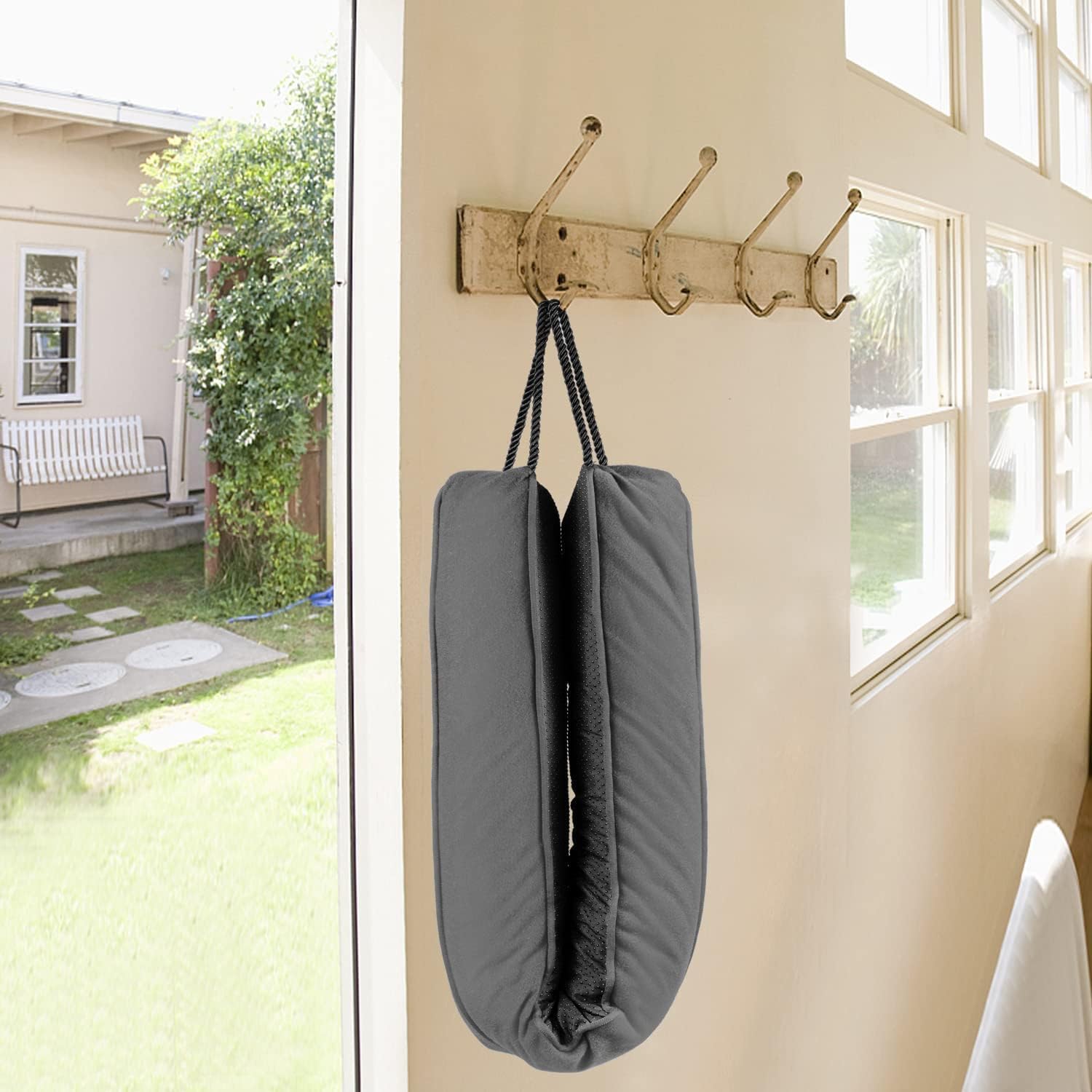 Sunolga 2 Pack Door Draft Stopper with Glass Beads and Cotton Black
