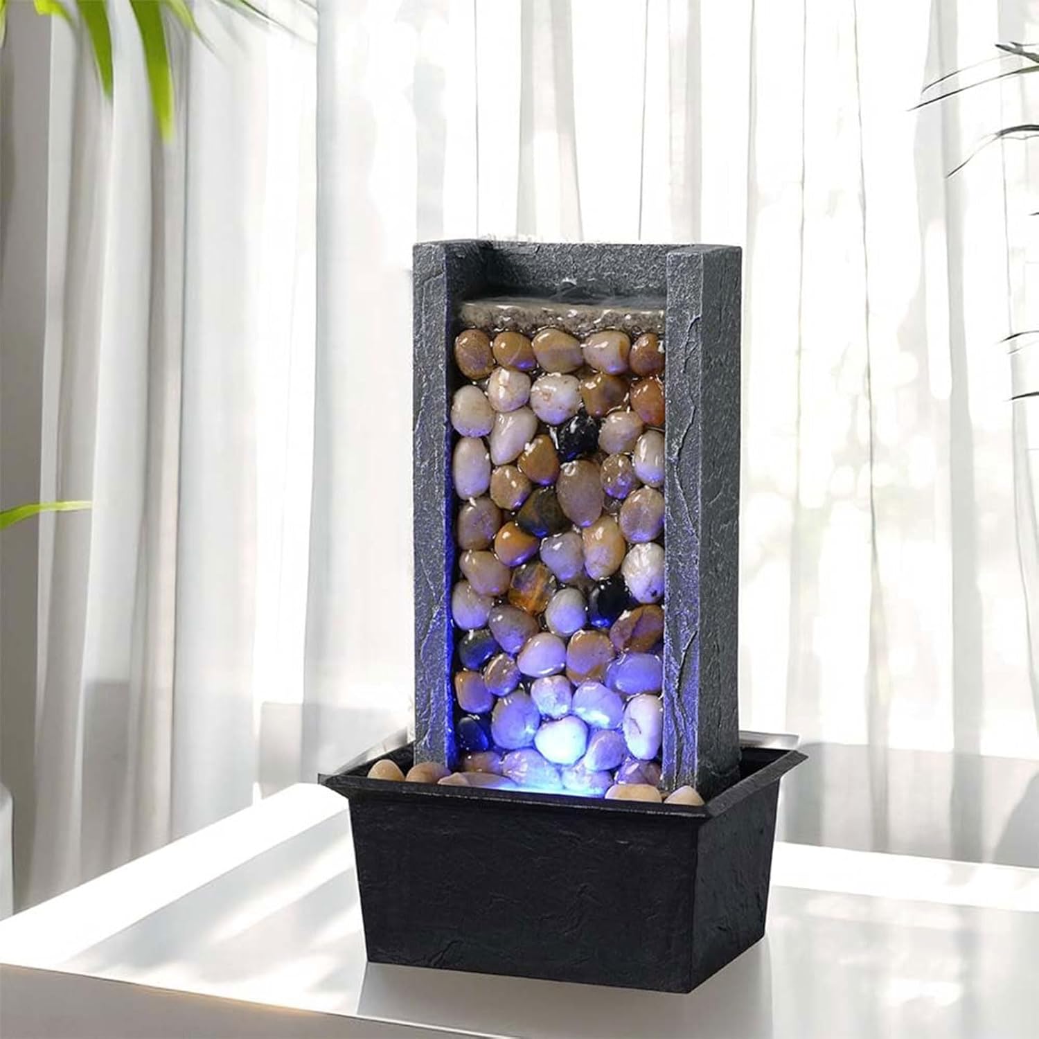 Kalona 106 Inch Indoor Waterfall Fountain with LED Lights