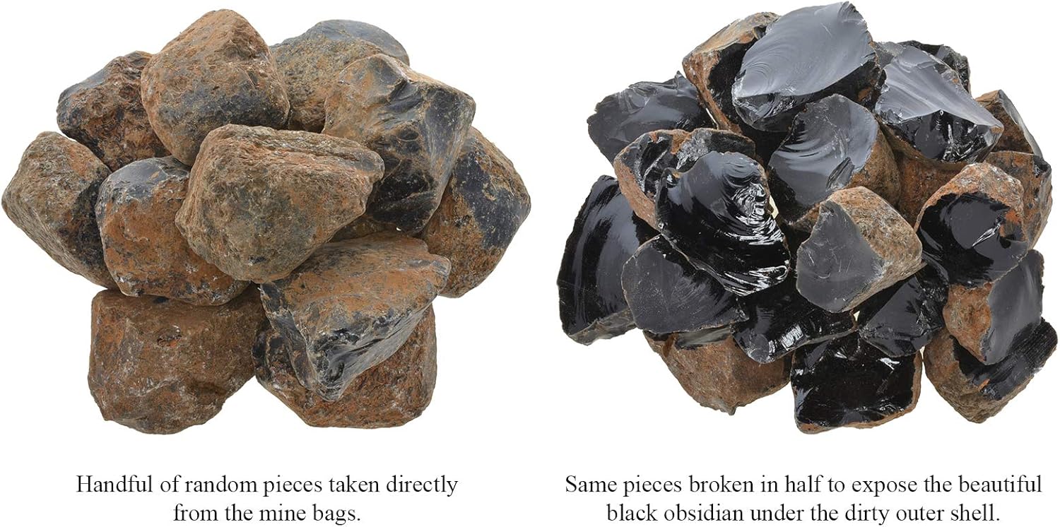 Fantasia 25 lb Black Obsidian Rough Stones Bag