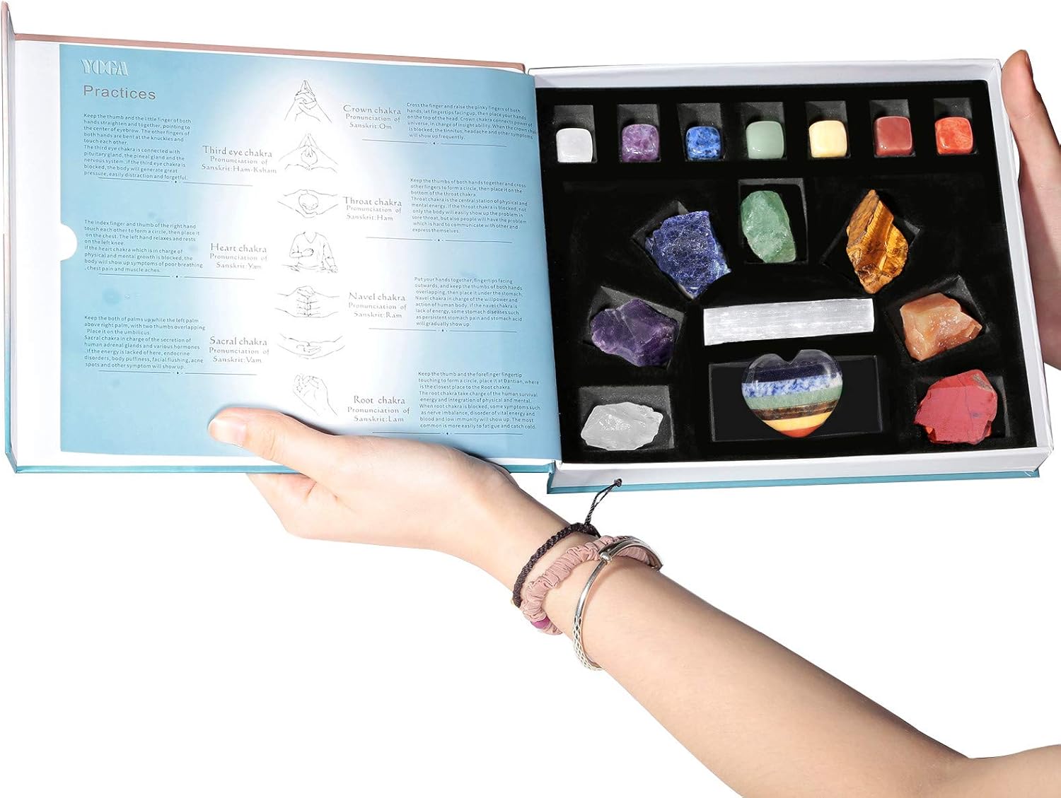 Rockcloud Chakra Therapy Starter Kit with 16 Pieces
