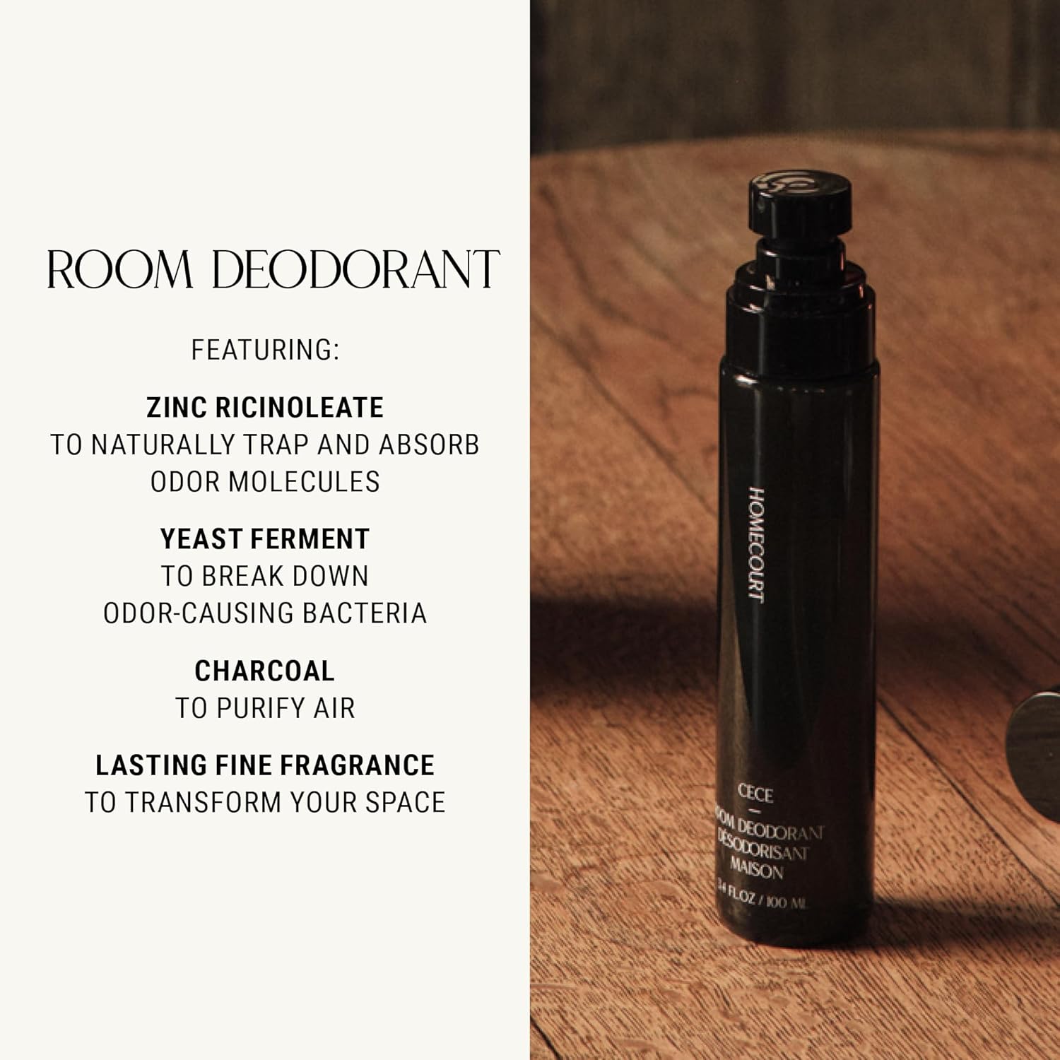 Homecourt Room Deodorant Natural Spray Steeped Rose Vanilla 34 oz
