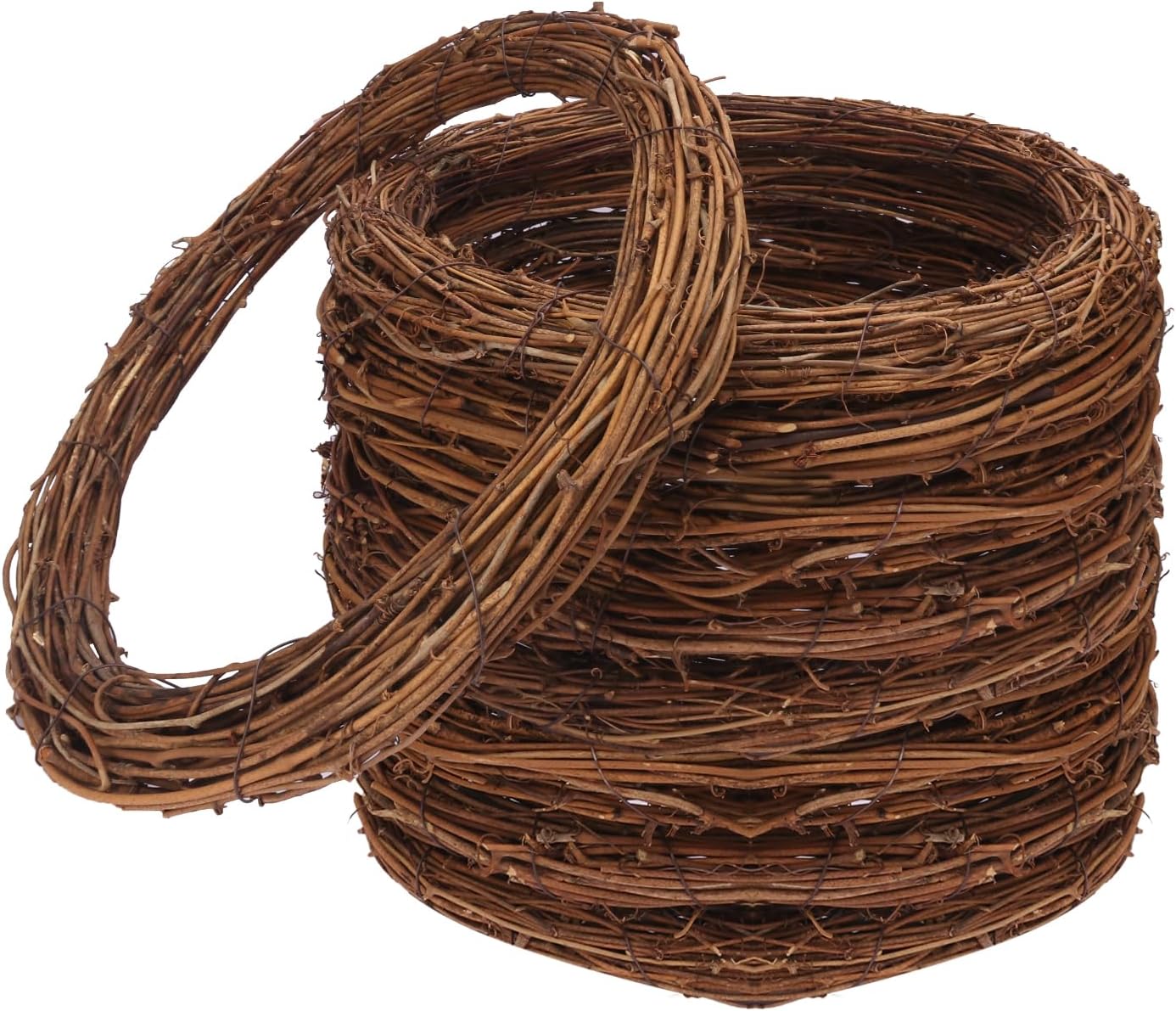 9 Pcs 10 Inch Natural Grapevine Wreath Set for DIY Crafts