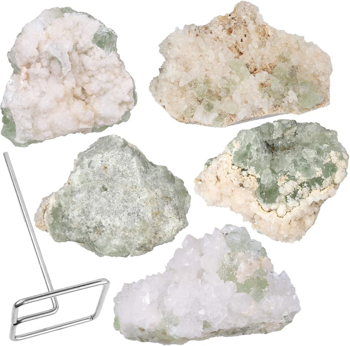 Rockcloud Green Fluorite Chakra Stone Figurine with Stand
