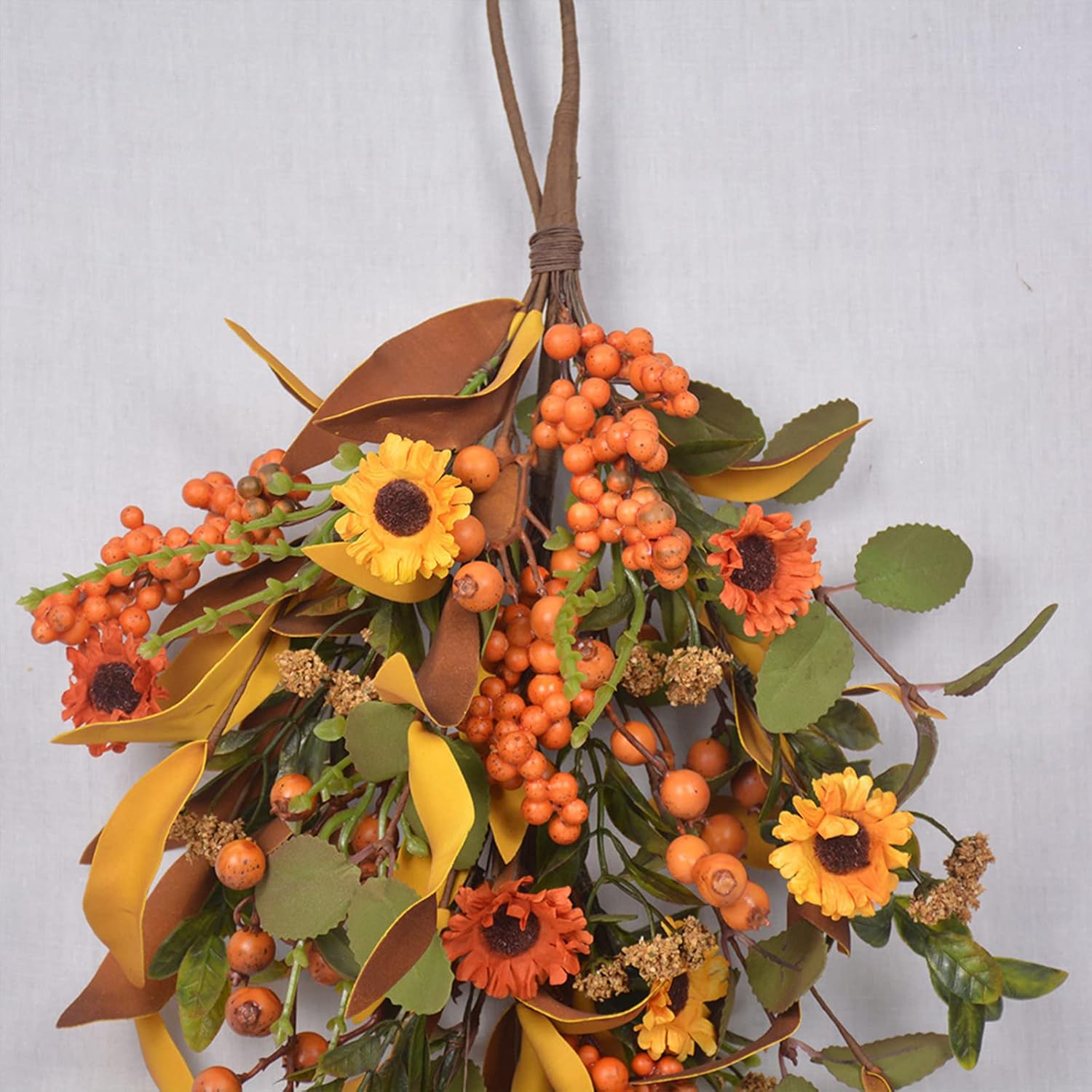 BEIJIALY Artificial Fall Wreath 175 Inch Autumn Decor
