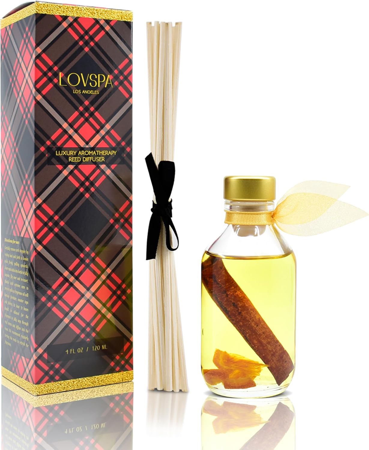 LOVSPA Spiced Cinnamon Orange Reed Diffuser Refill Bundle