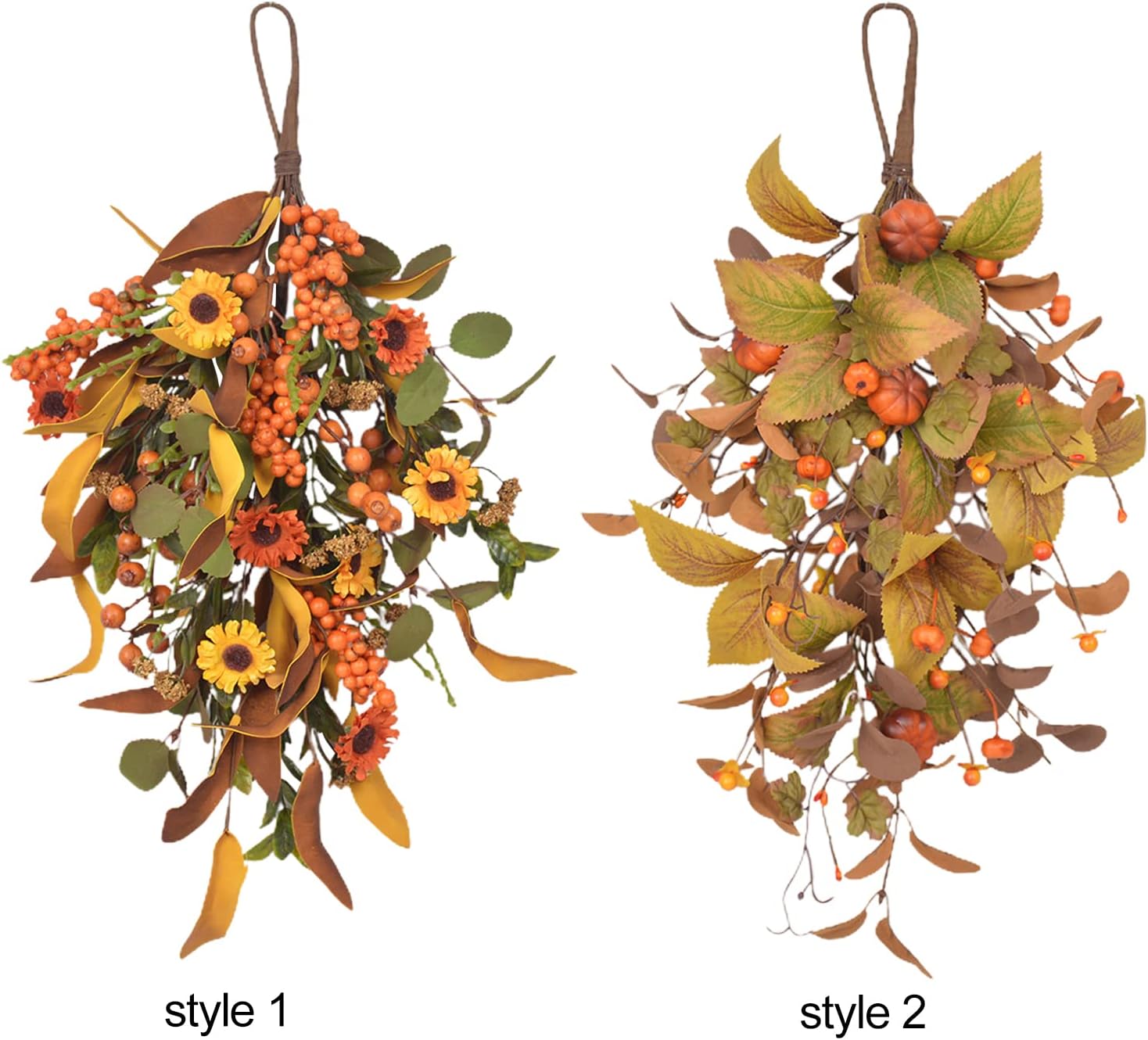 197 Inch Fall Teardrop Swag Wreath for Door Window Wall