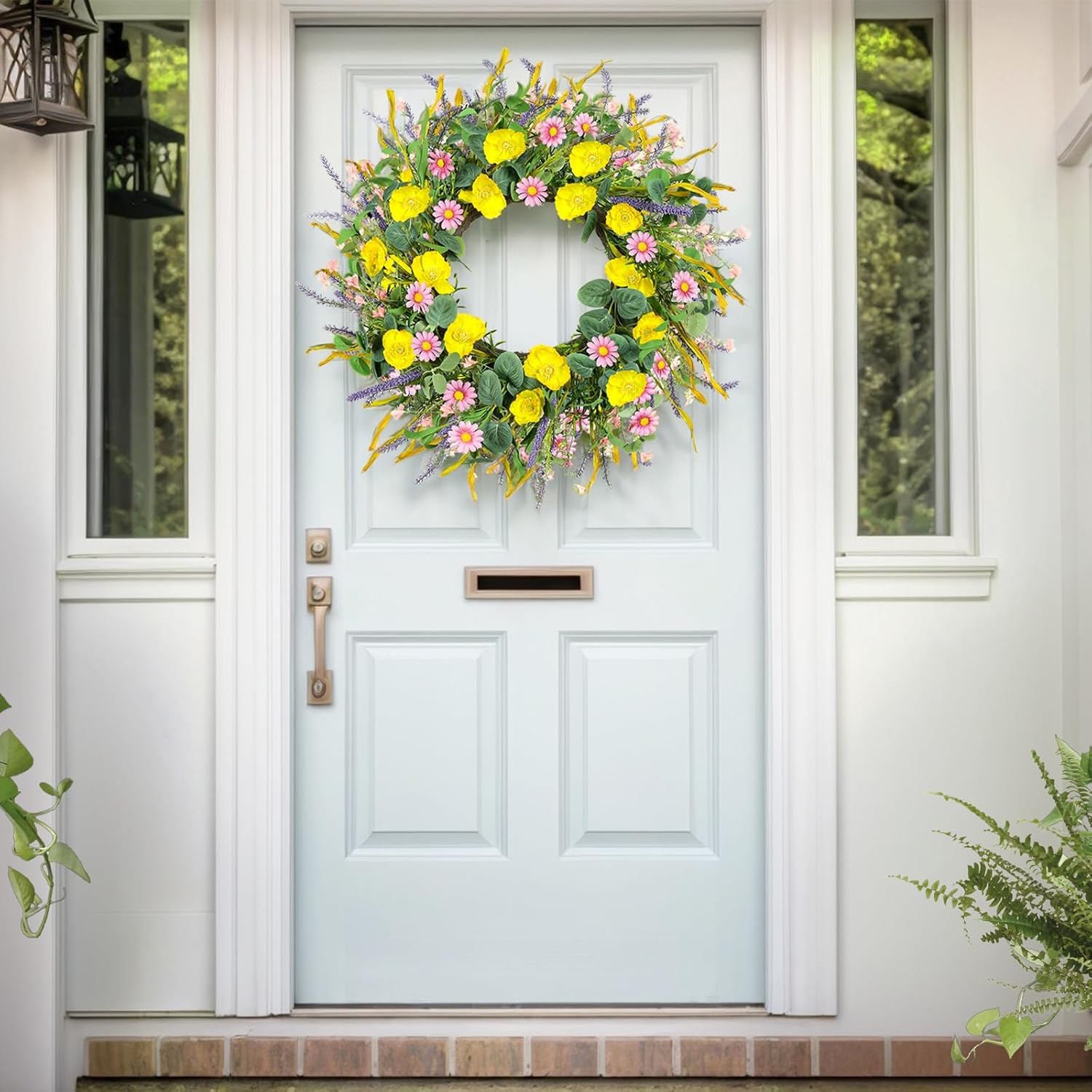 Zmtyykh 24 Inch Summer Wreath Door Decor