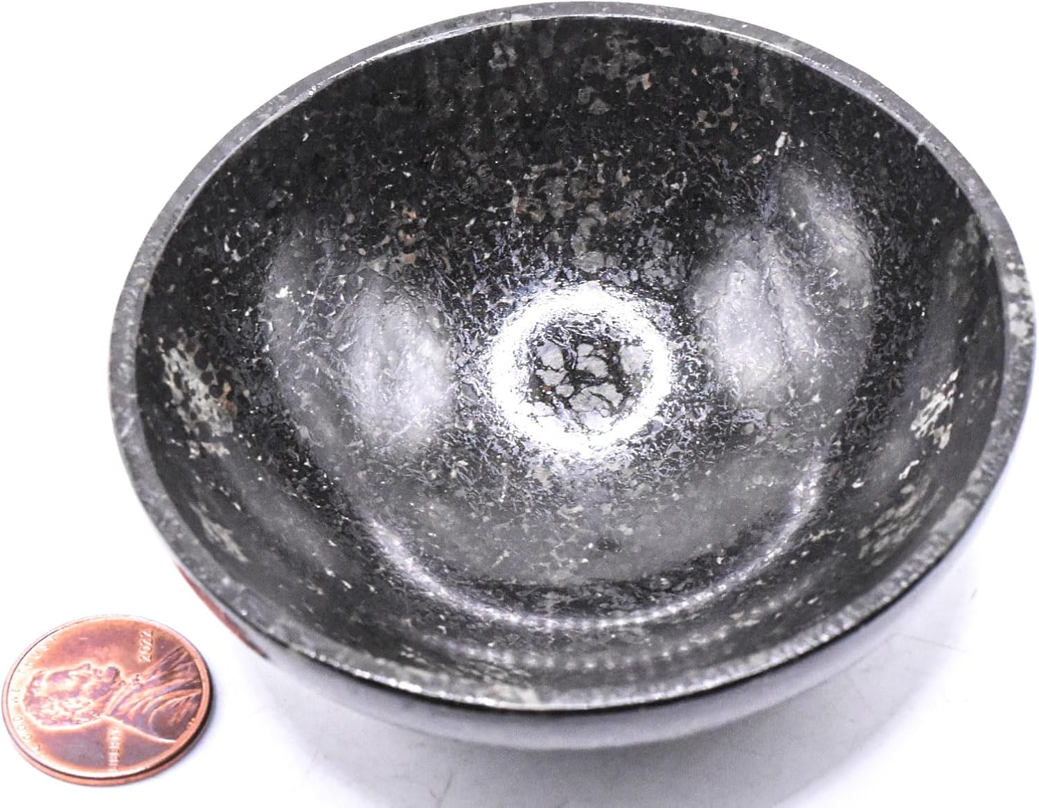 31 Inch Black Nuummite Carved Bowl Decor Collectible