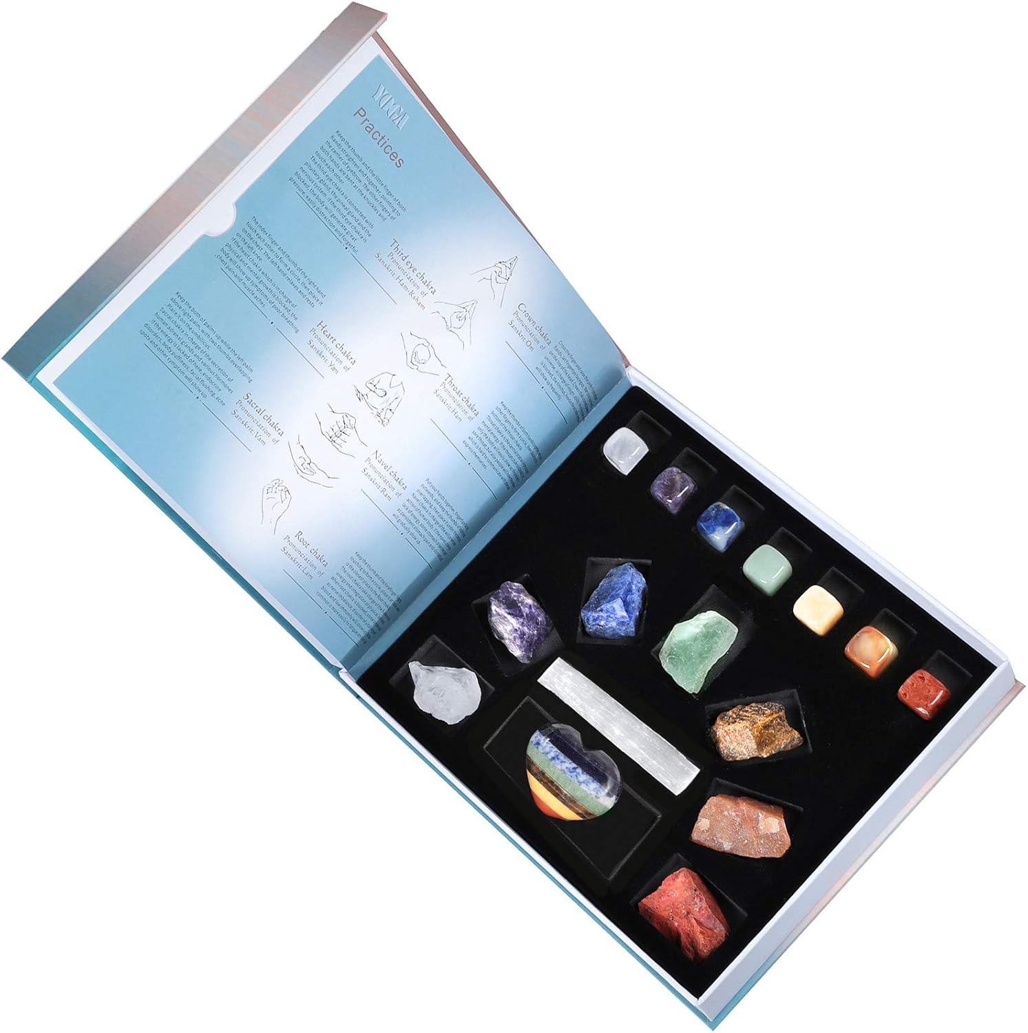 Rockcloud Chakra Therapy Starter Kit with 16 Pieces