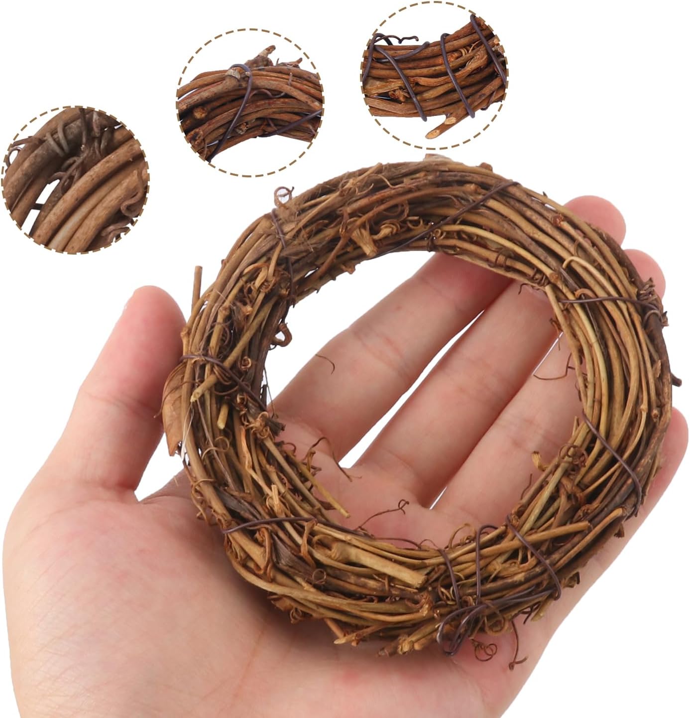 40PCS Natural Grapevine Wreaths for DIY and Christmas Decor