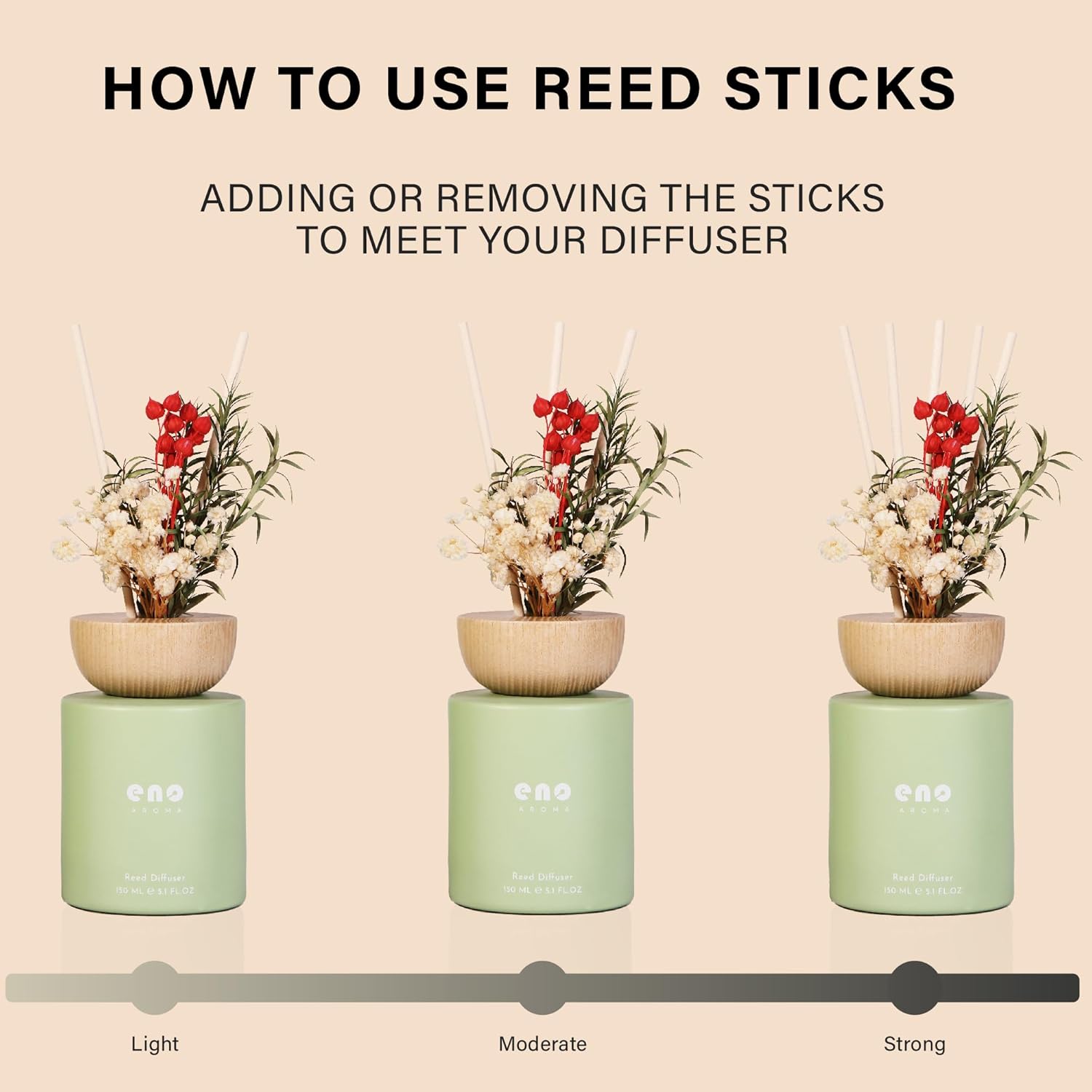 SOXCOMFY Reed Diffuser Set with Dried Flowers 1