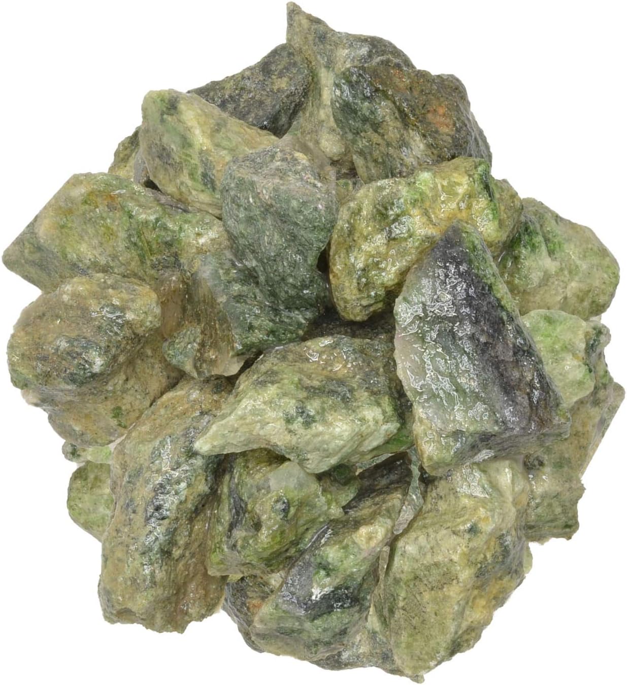 3 Lbs Green Diopside Rough Stones from Africa for Tumbling and Crafts