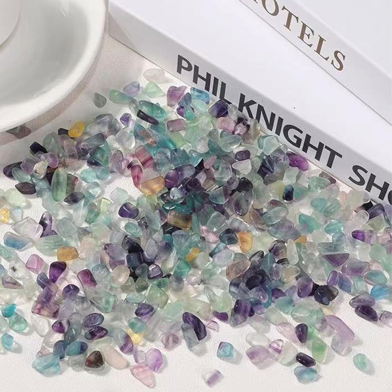 Rainbow Fluorite Tumbled Chips Healing Stones 22lb