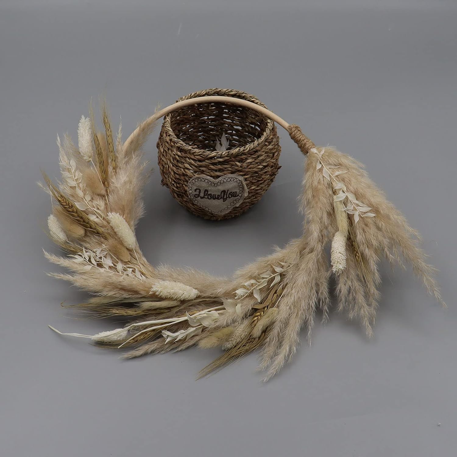 Real Dried Flower Wreath Brown 13 Inch