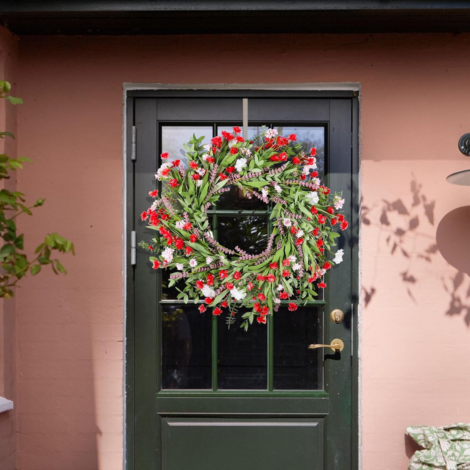 26 Inch Artificial Spring Wreath with Wildflowers