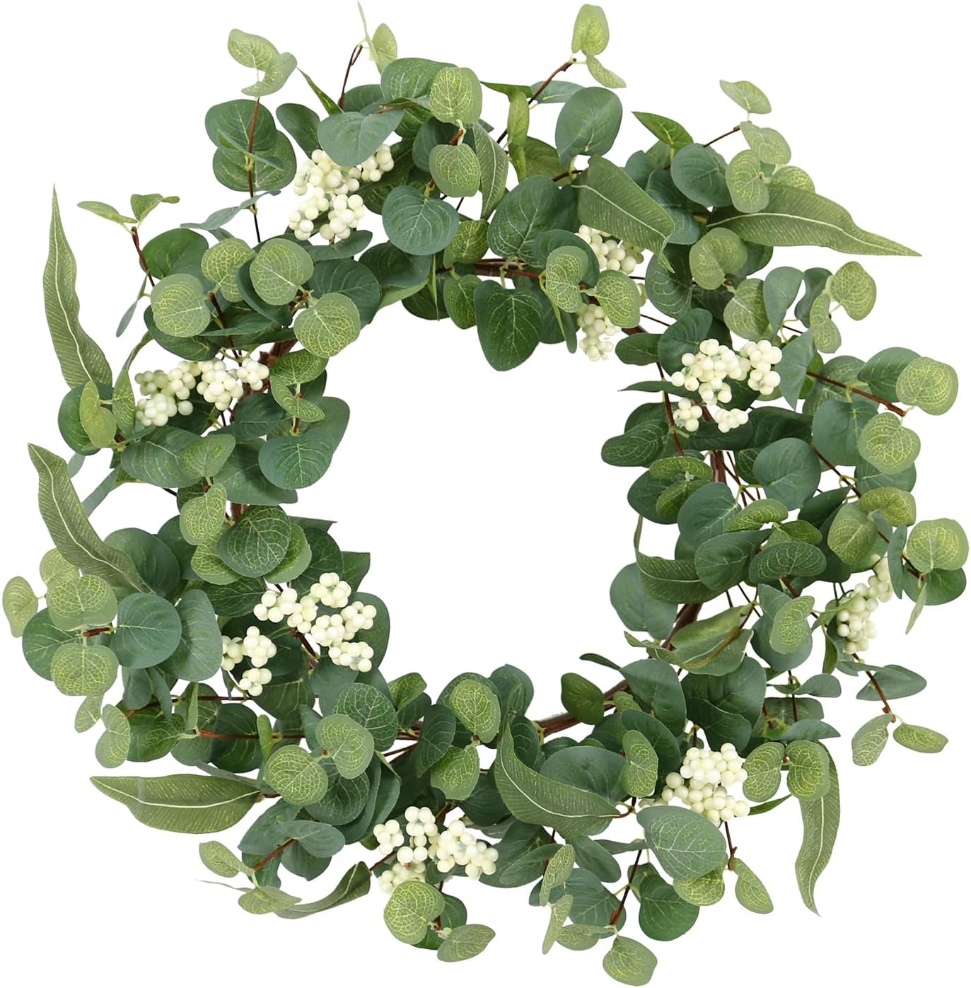 18 Inch Farmhouse Eucalyptus Wreath for Front Door