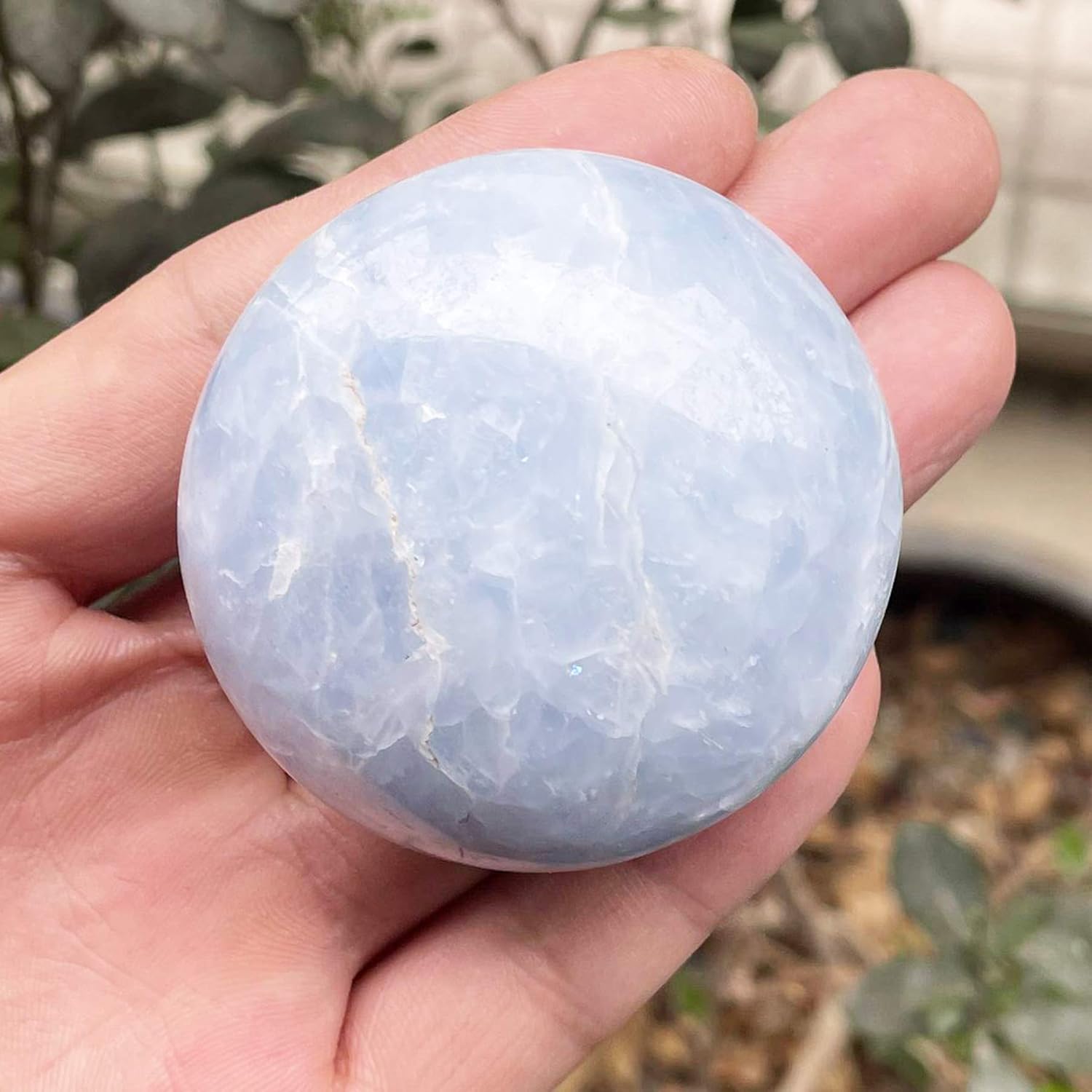 Fekuar Blue Celestite Palm Stones for Chakra Balancing and Meditation