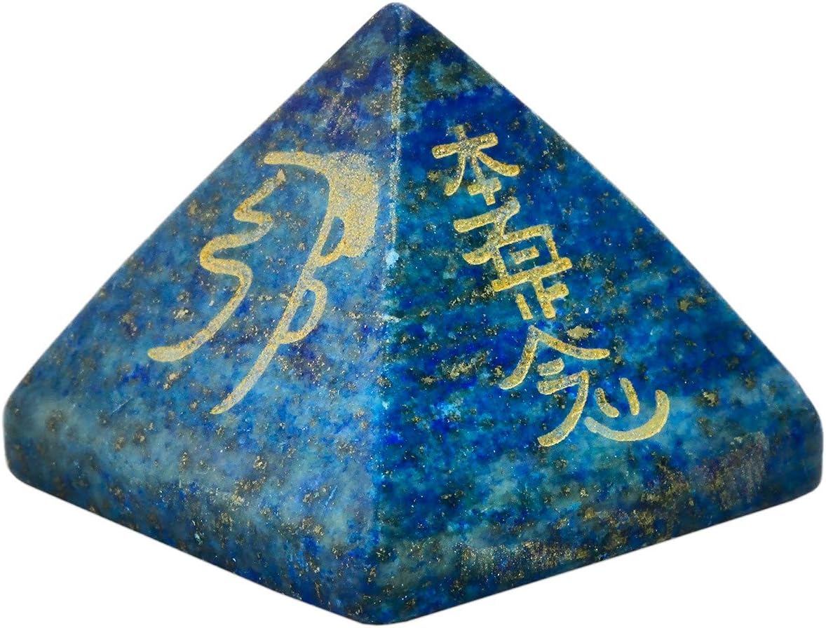 Lapis Lazuli Crystal Bundle with Witches Runes and Chakra Pyramid Stone