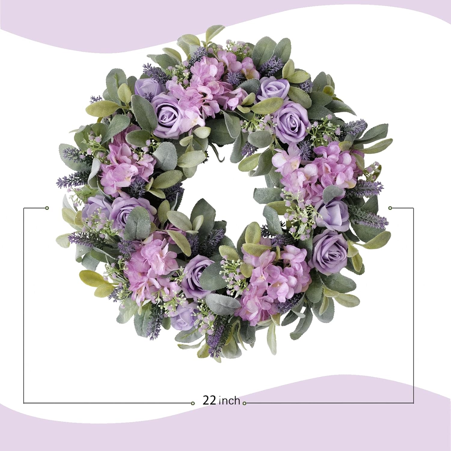 CIR OASES Artificial Spring Wreath 22 Inch Decor