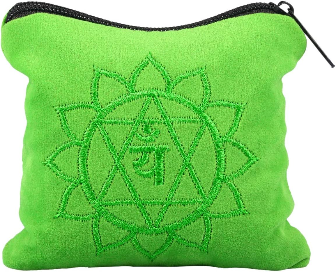 Rockcloud Green Aventurine Tumbled Stones with Chakra Bag