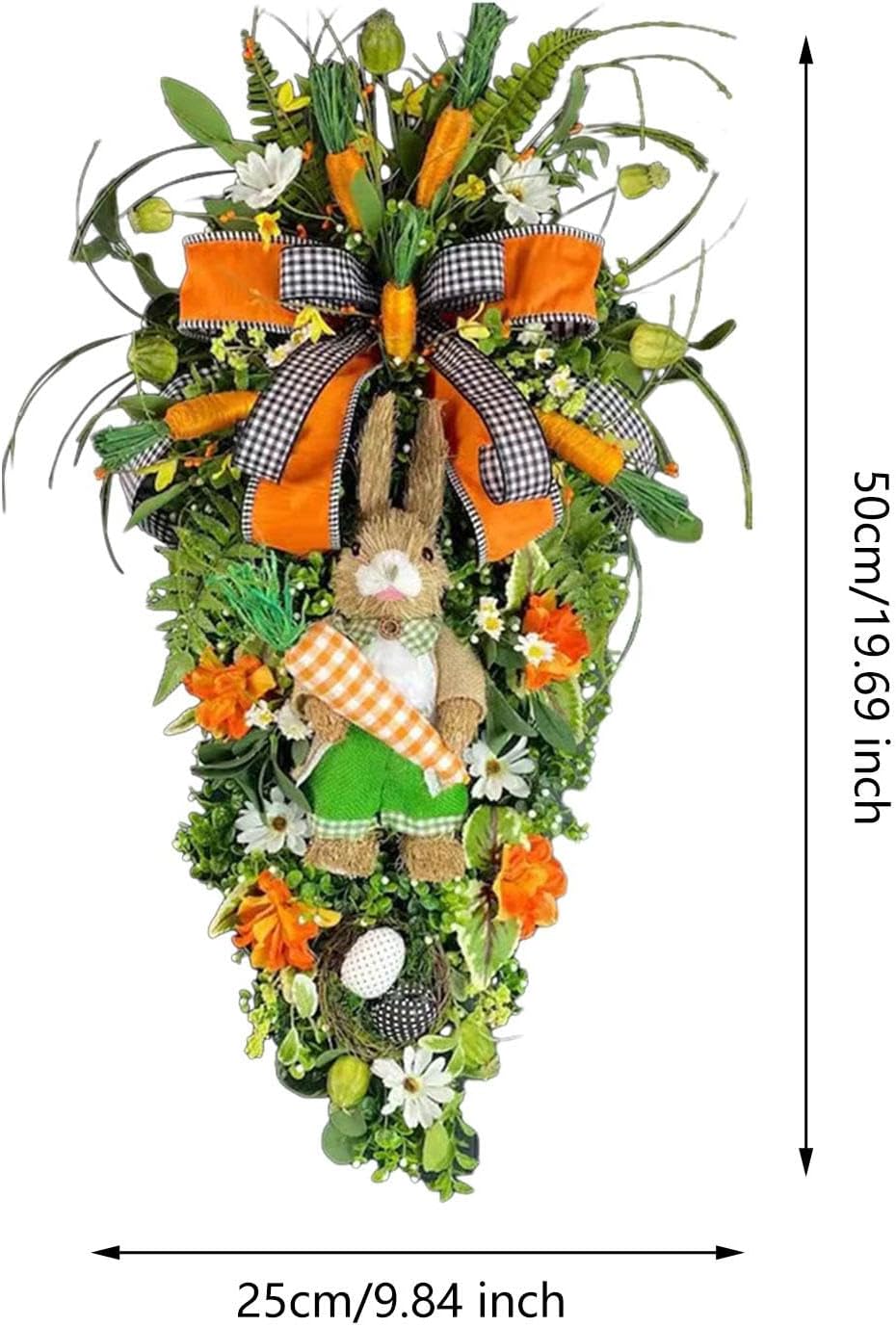 Orange Carrots Teardrop Wreath Hanging Decoration