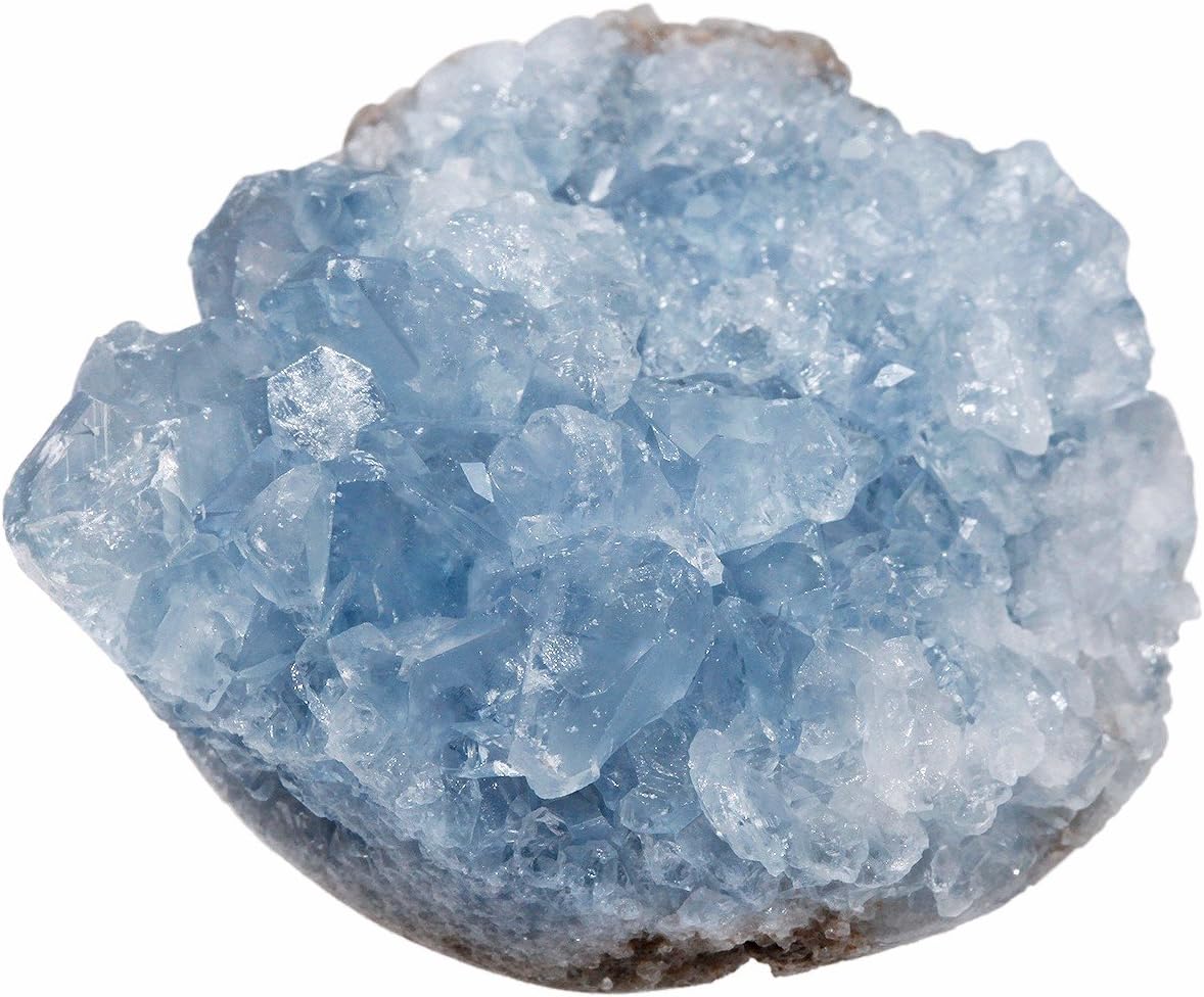 Rockcloud Natural Blue Celestite Crystal Cluster Home Decoration Gemstone