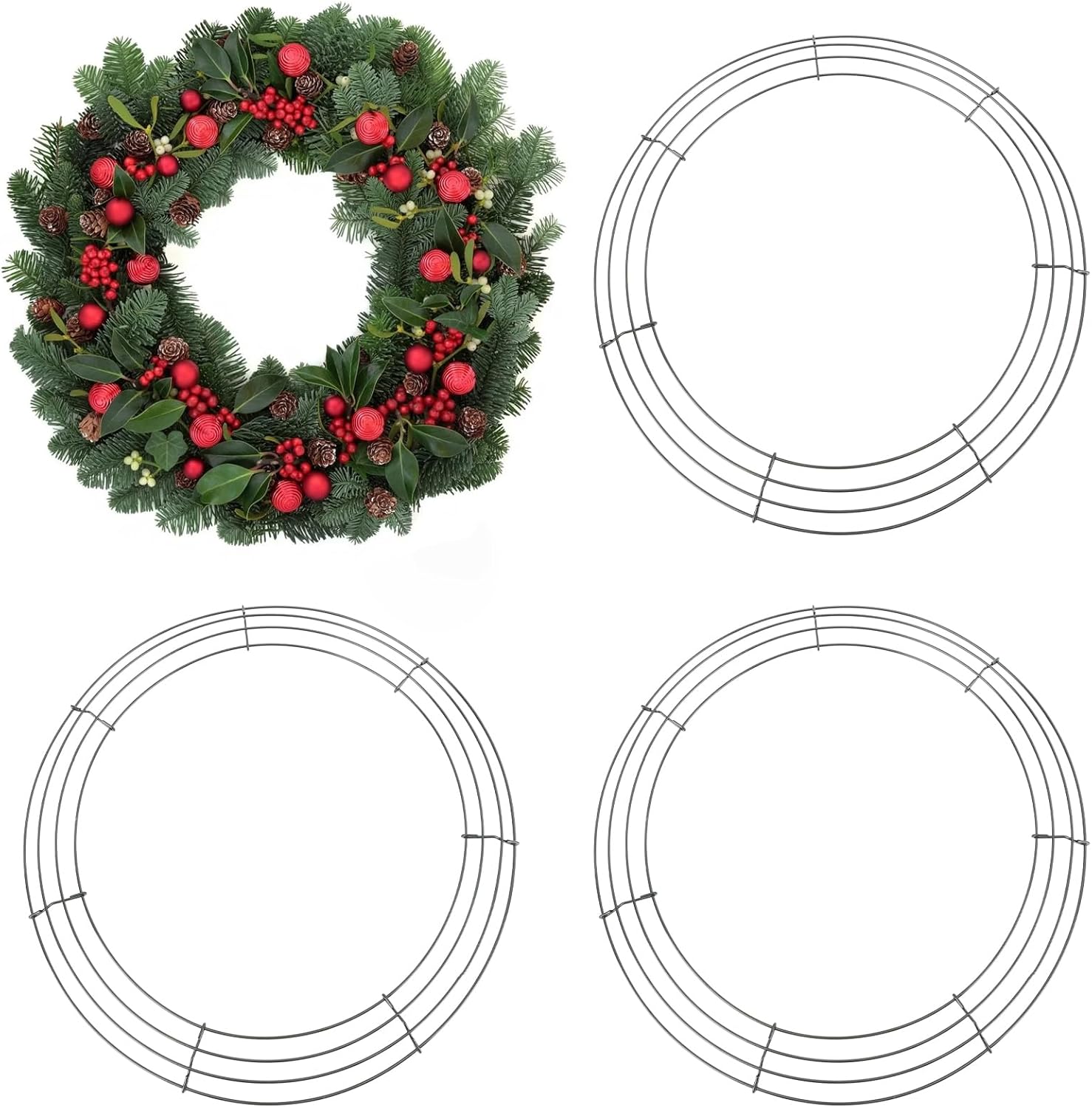 3 Pack 14 Inch Metal Wreath Frames for DIY Crafts