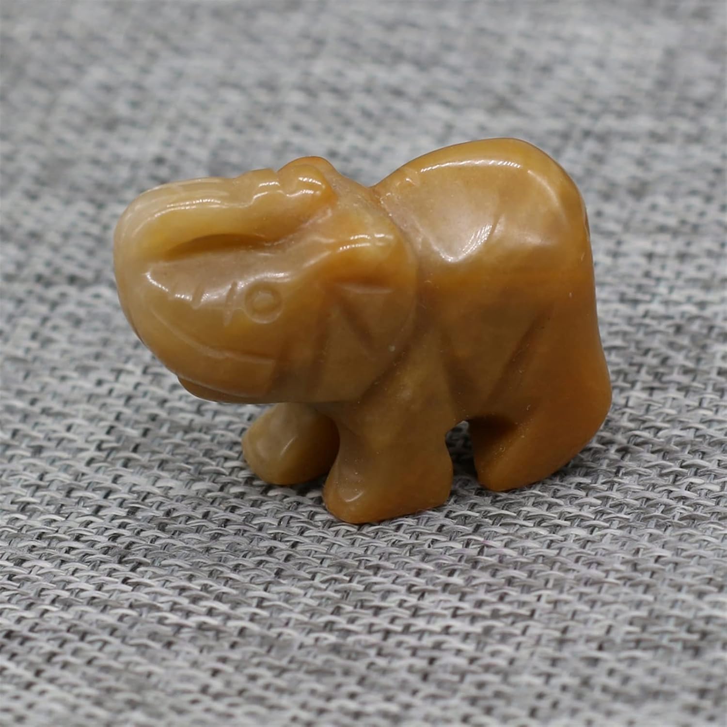 Natural Elephant Statue Rose Quartz Tiger Eye Home Decoration