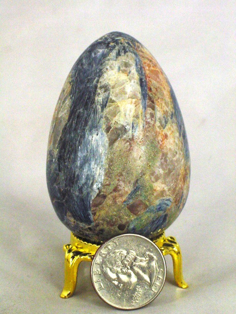 Kyanite Healing Egg with Stand Reiki Activated