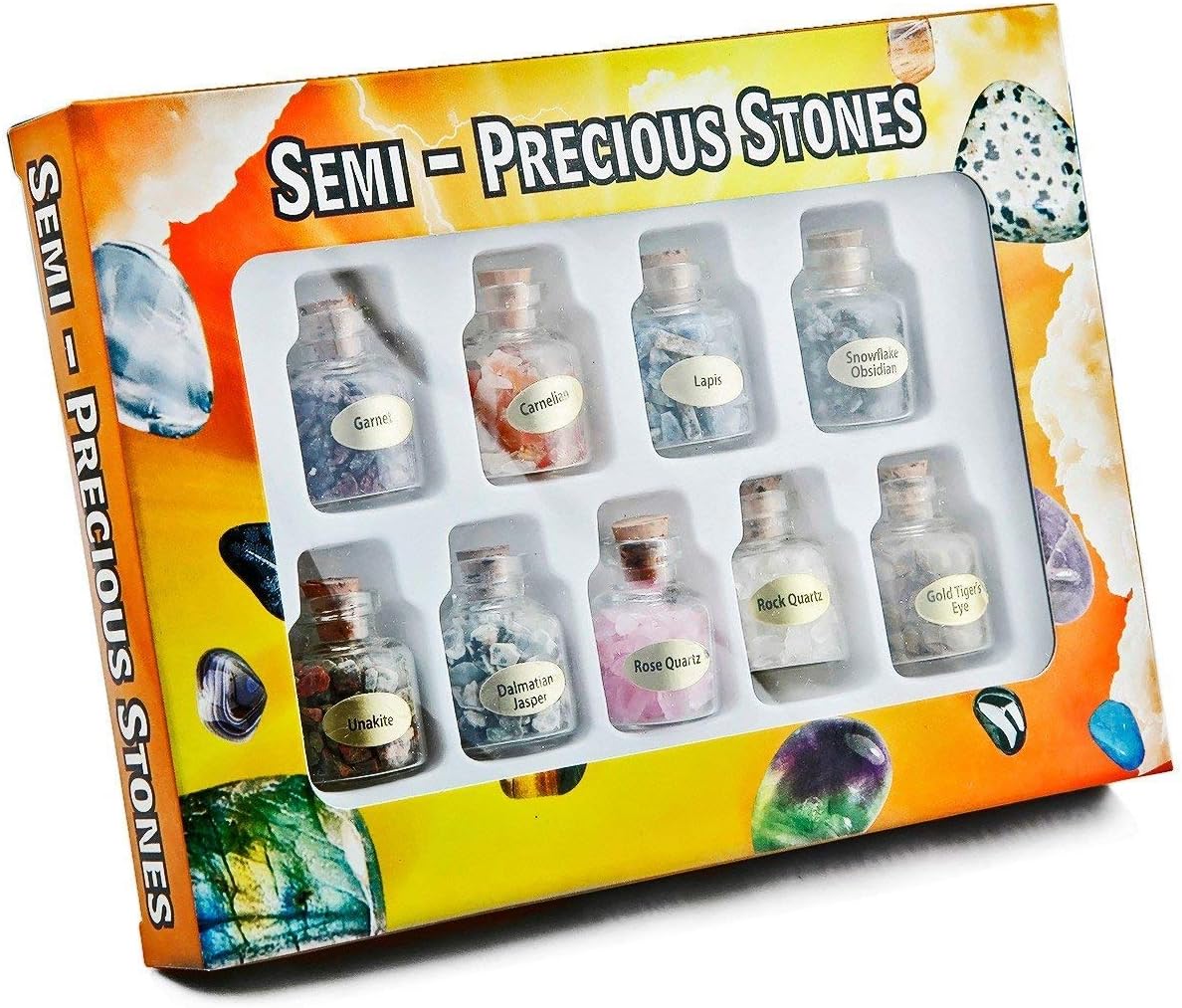 Mookaitedecor Healing Crystal Bundle with Wishing Bottles and Amethyst Stones