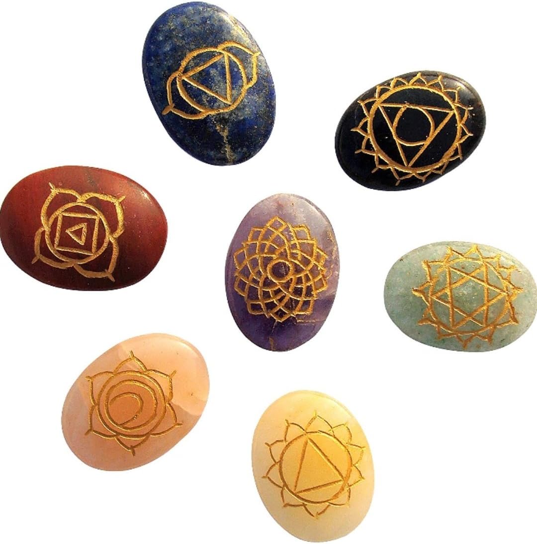 7 Chakra Healing Crystals Oval Stones Set