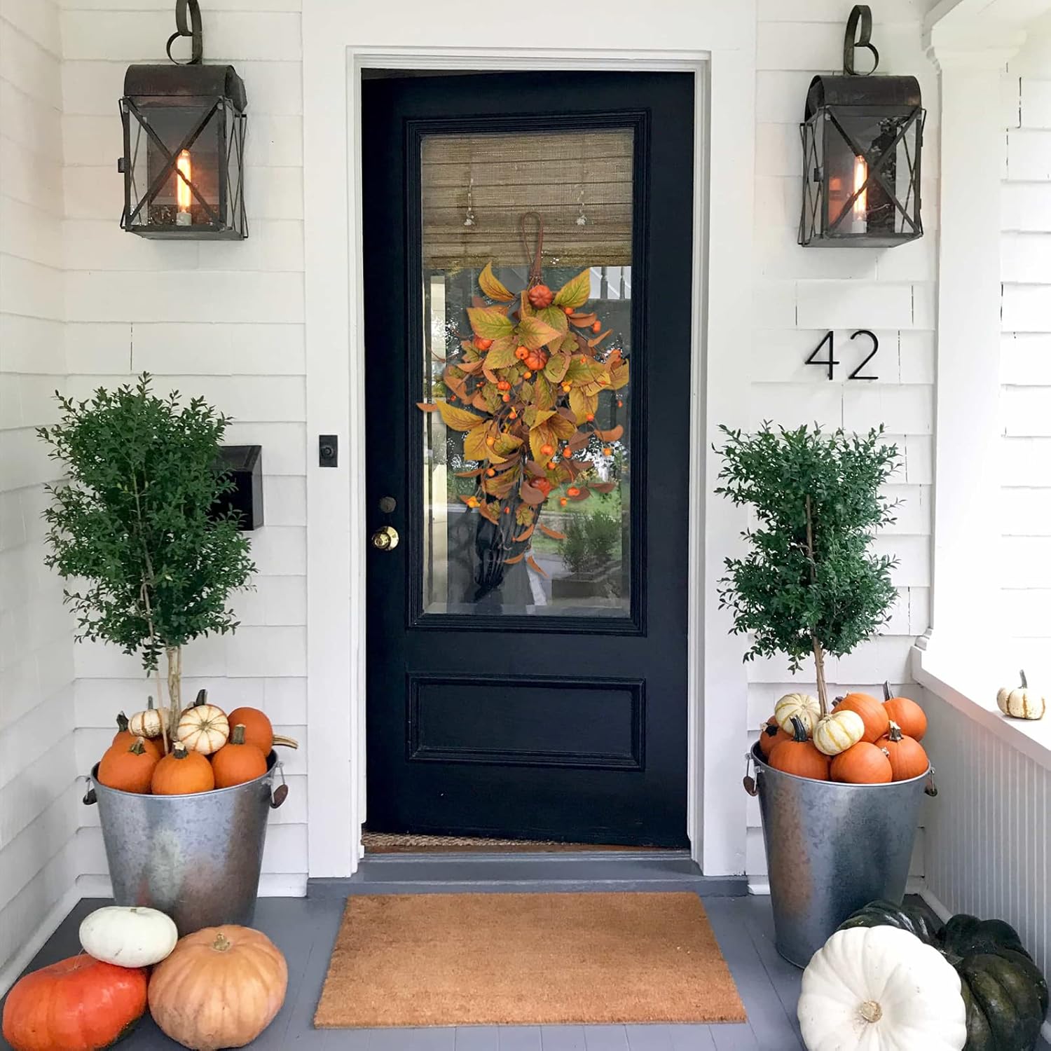 197 Inch Fall Teardrop Swag Wreath for Door Window Wall