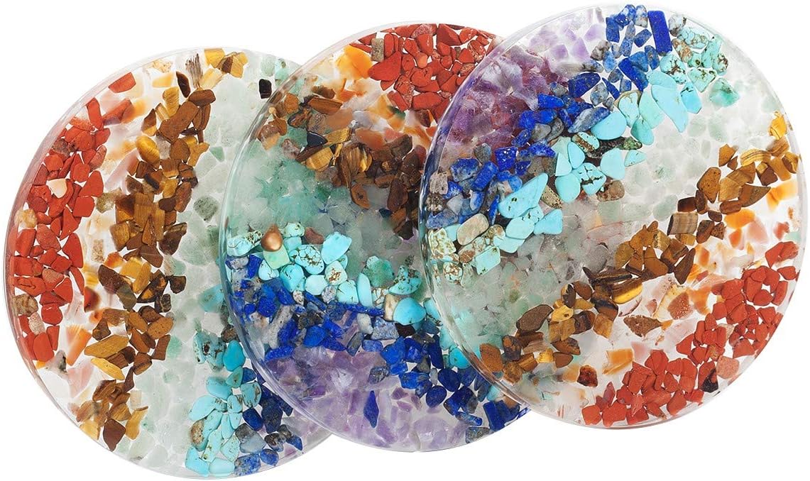 Nupuyai 7 Chakra Crystal Slices Set Pack of 2
