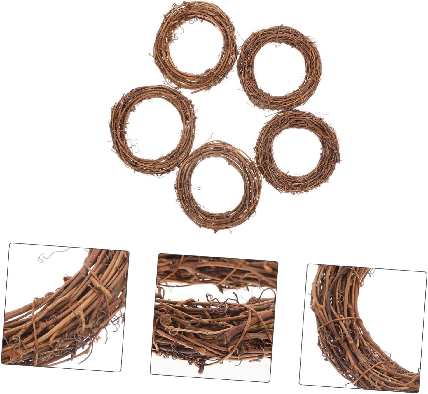IMIKEYA 20pcs Christmas Woven Rattan Wreaths Door Decor