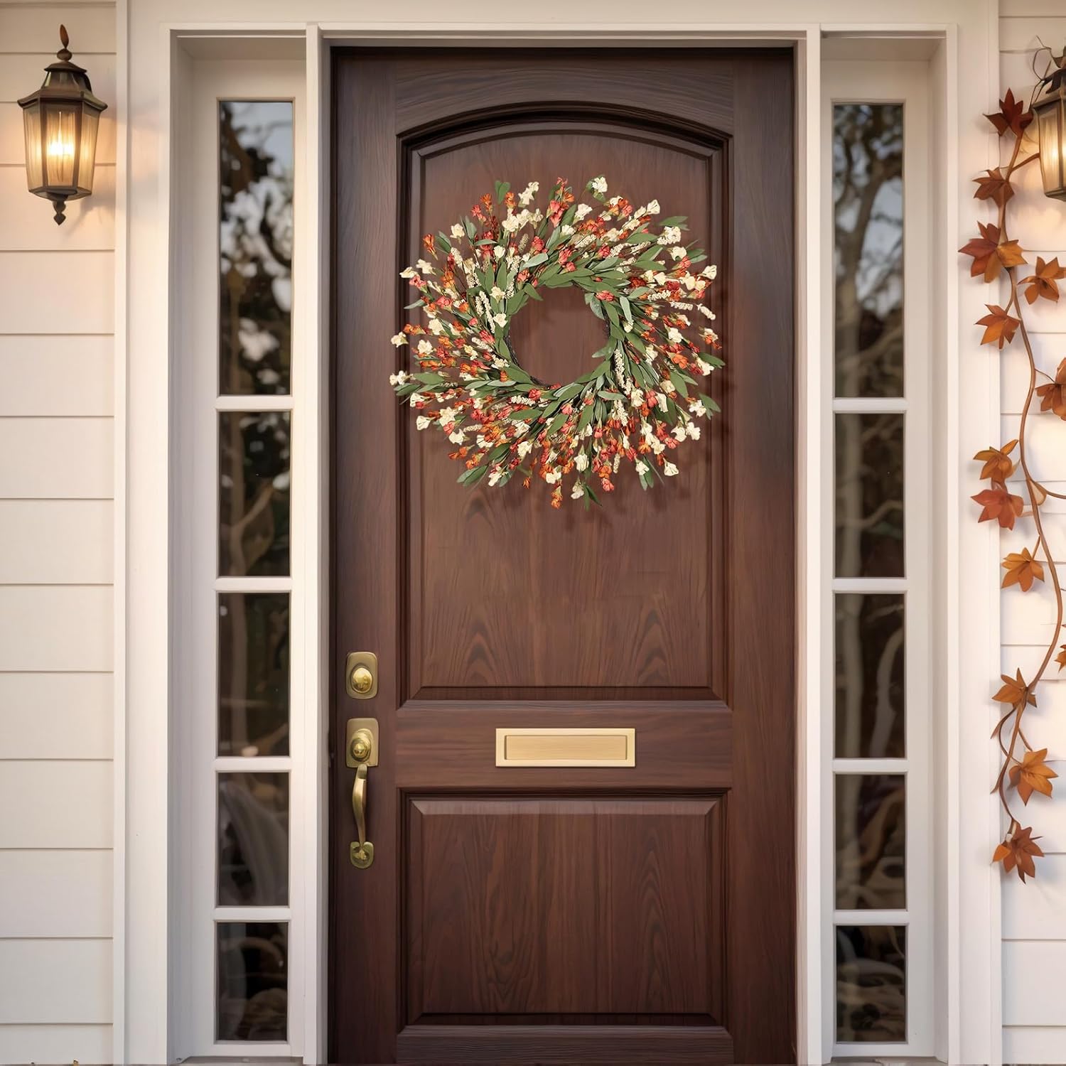 24 Inch Fall Wreath for Front Door and Outdoor